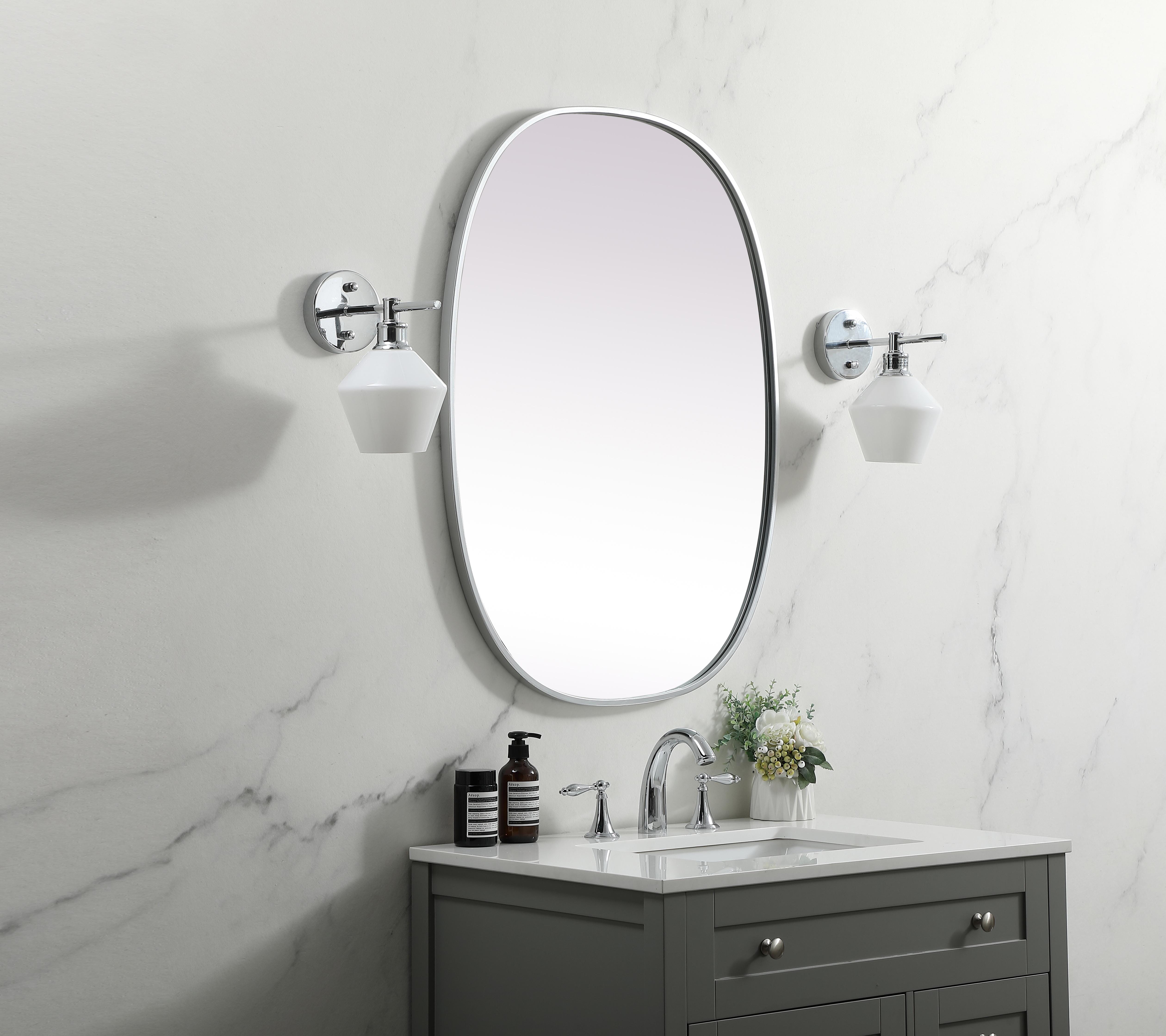 Brynn 27" x 36" Rounded Corner Mirror in Silver - Image 3