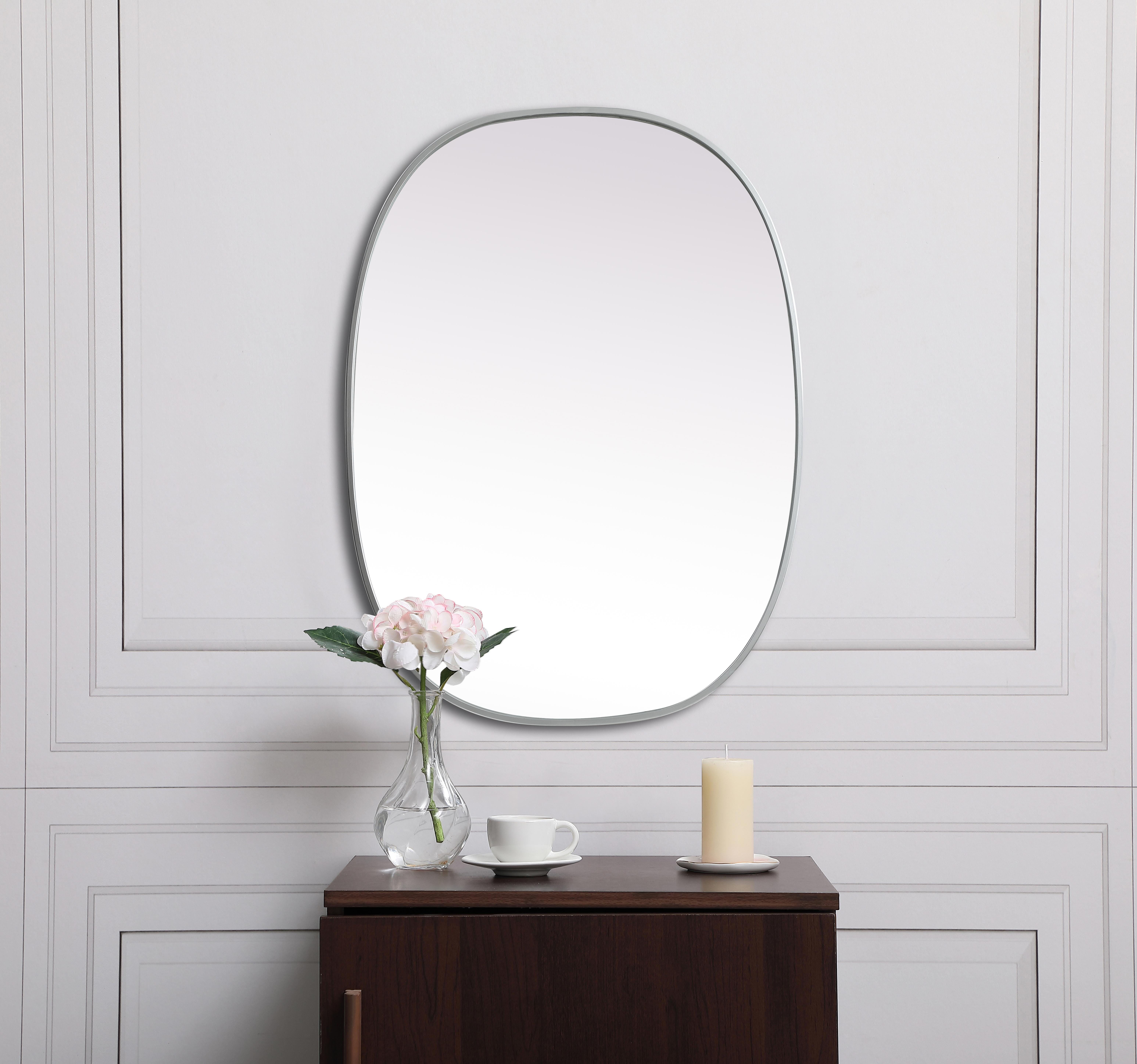 Brynn 27" x 36" Rounded Corner Mirror in Silver - Image 4