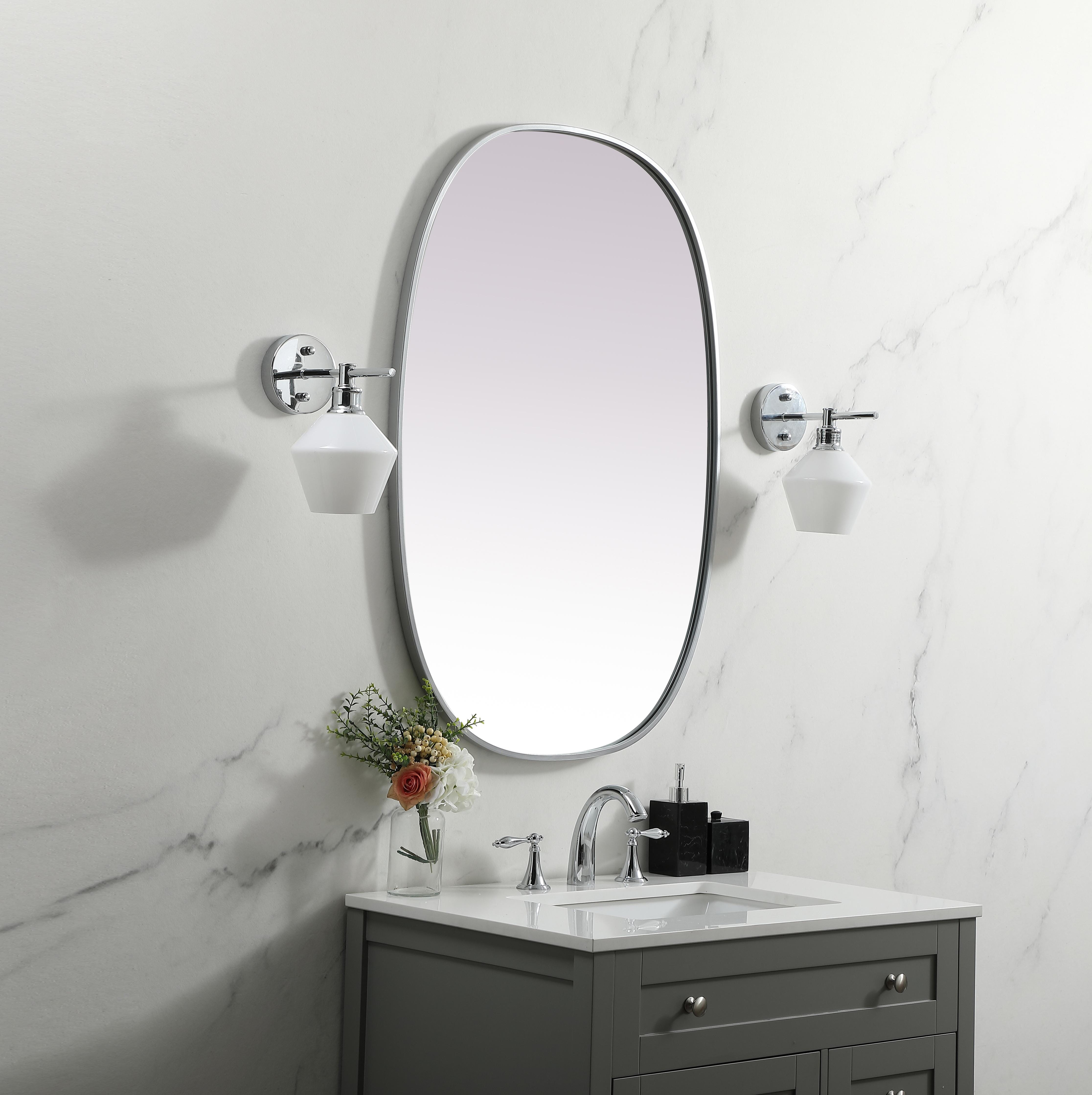 Brynn 27" x 40" Rounded Corner Mirror in Silver - Image 3