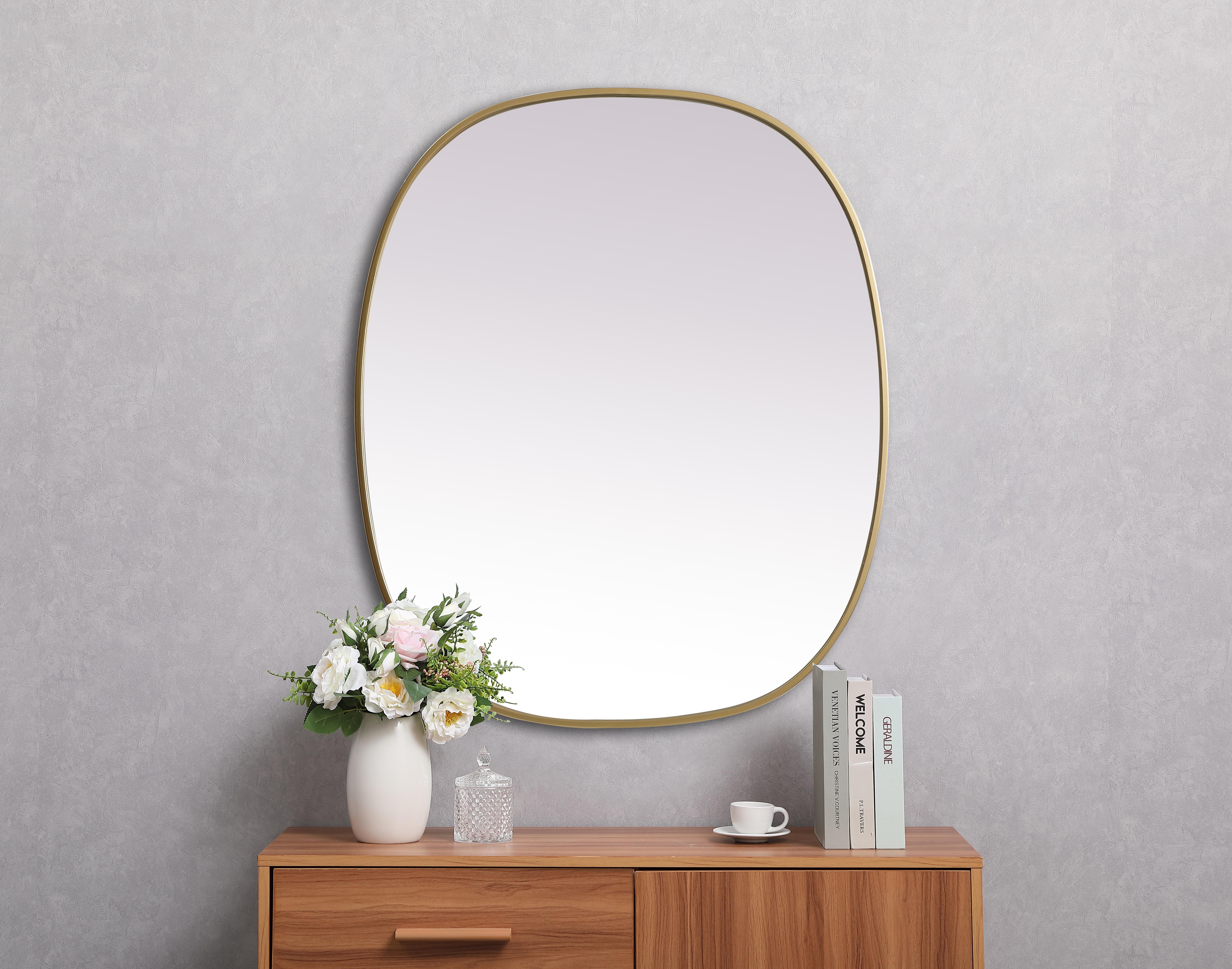 Brynn Rounded Corner Mirror in Brass - Image 4