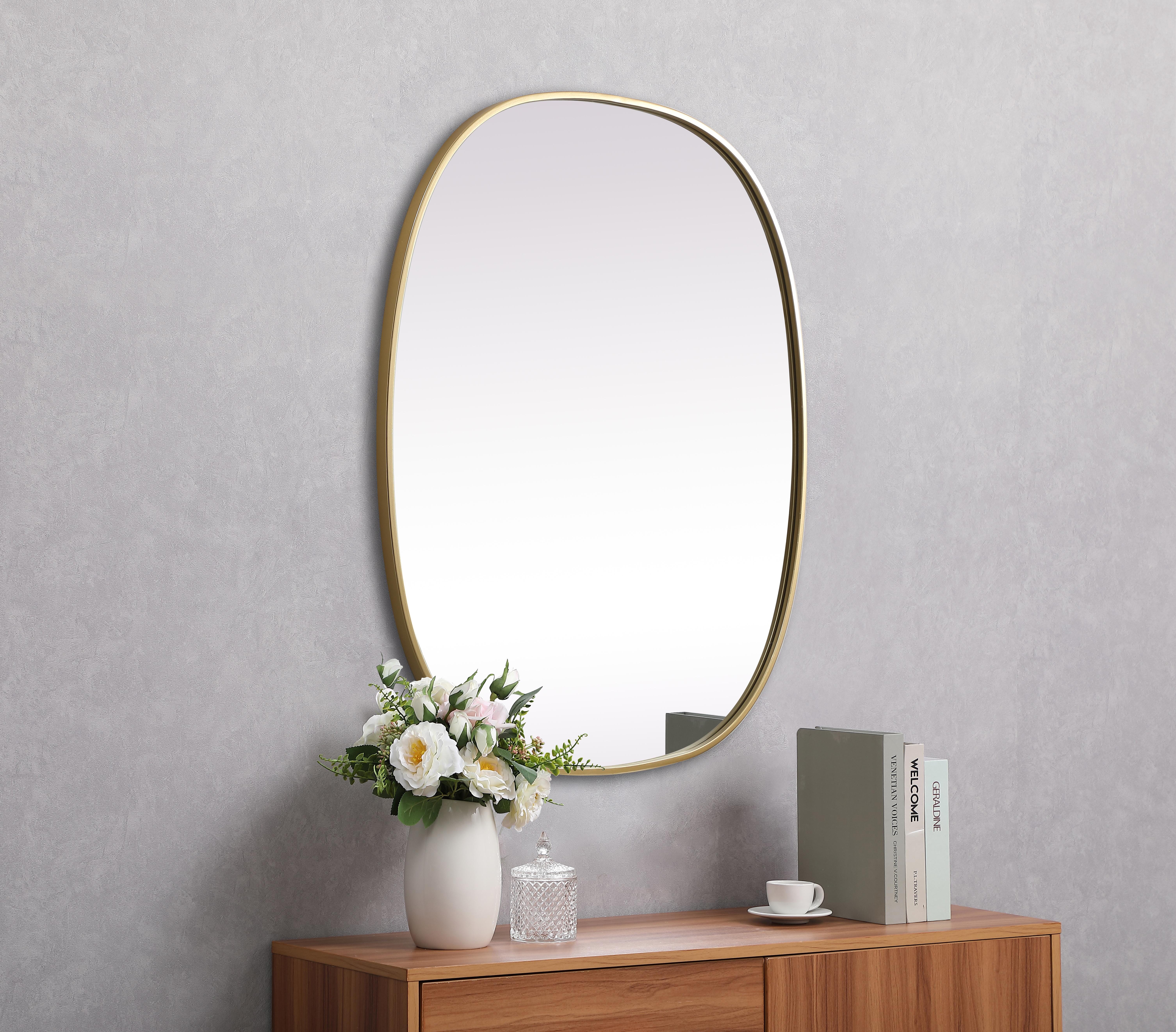 Brynn Rounded Corner Mirror in Brass - Image 5