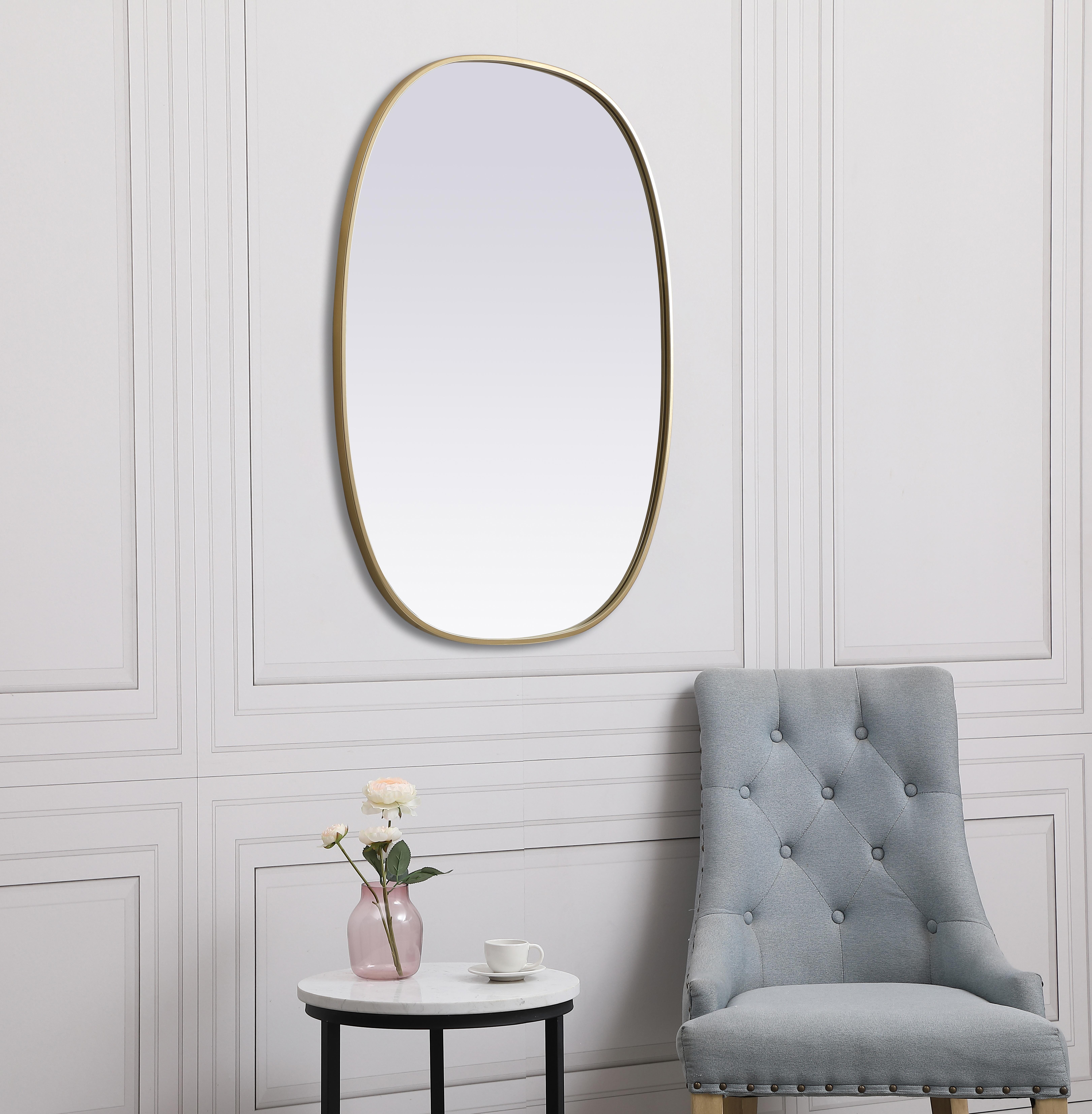 Brynn 30x40 Rounded Corner Mirror in Brass - Image 5