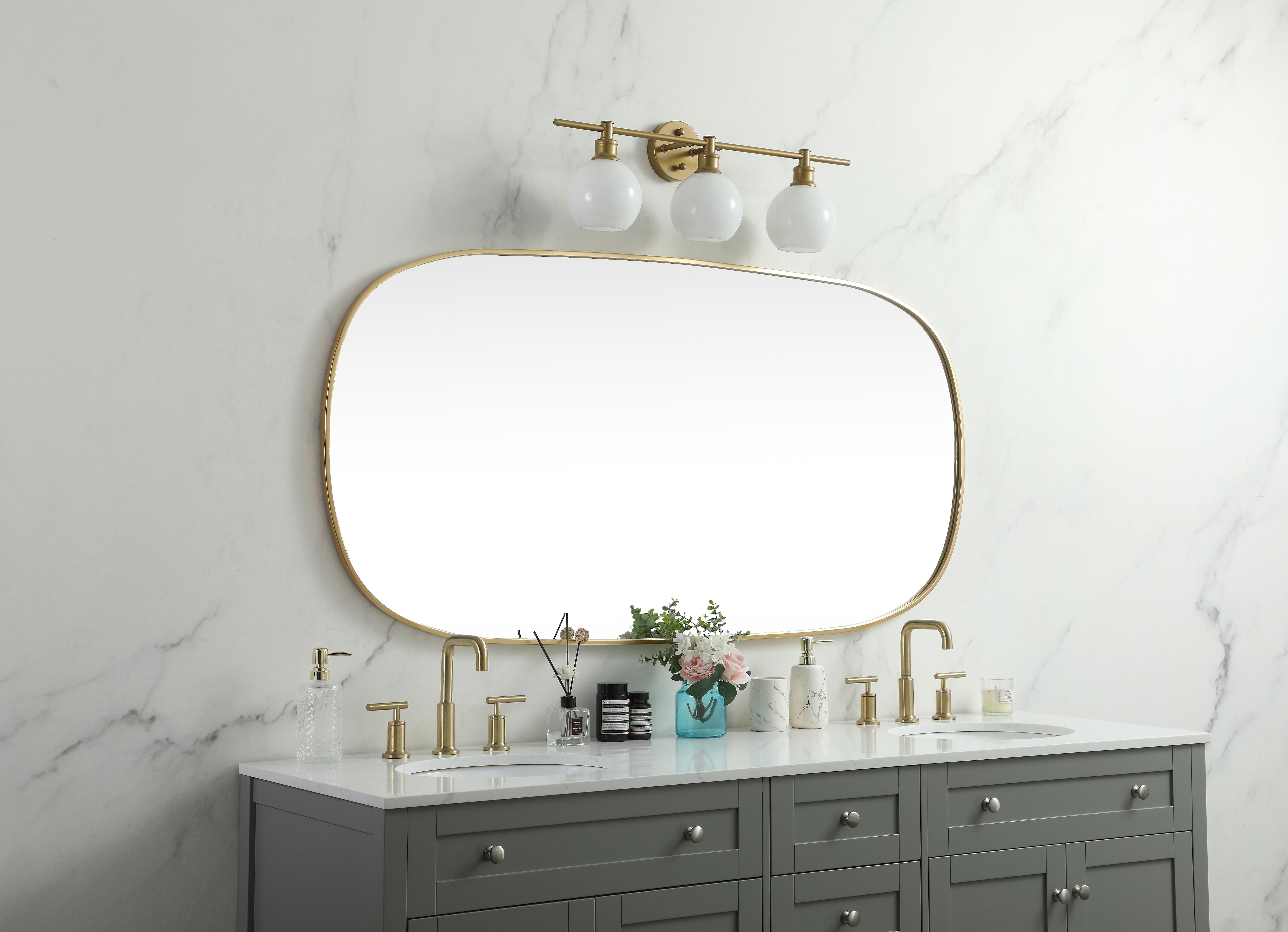 Brynn Rounded Corner Mirror in Brass - Image 3