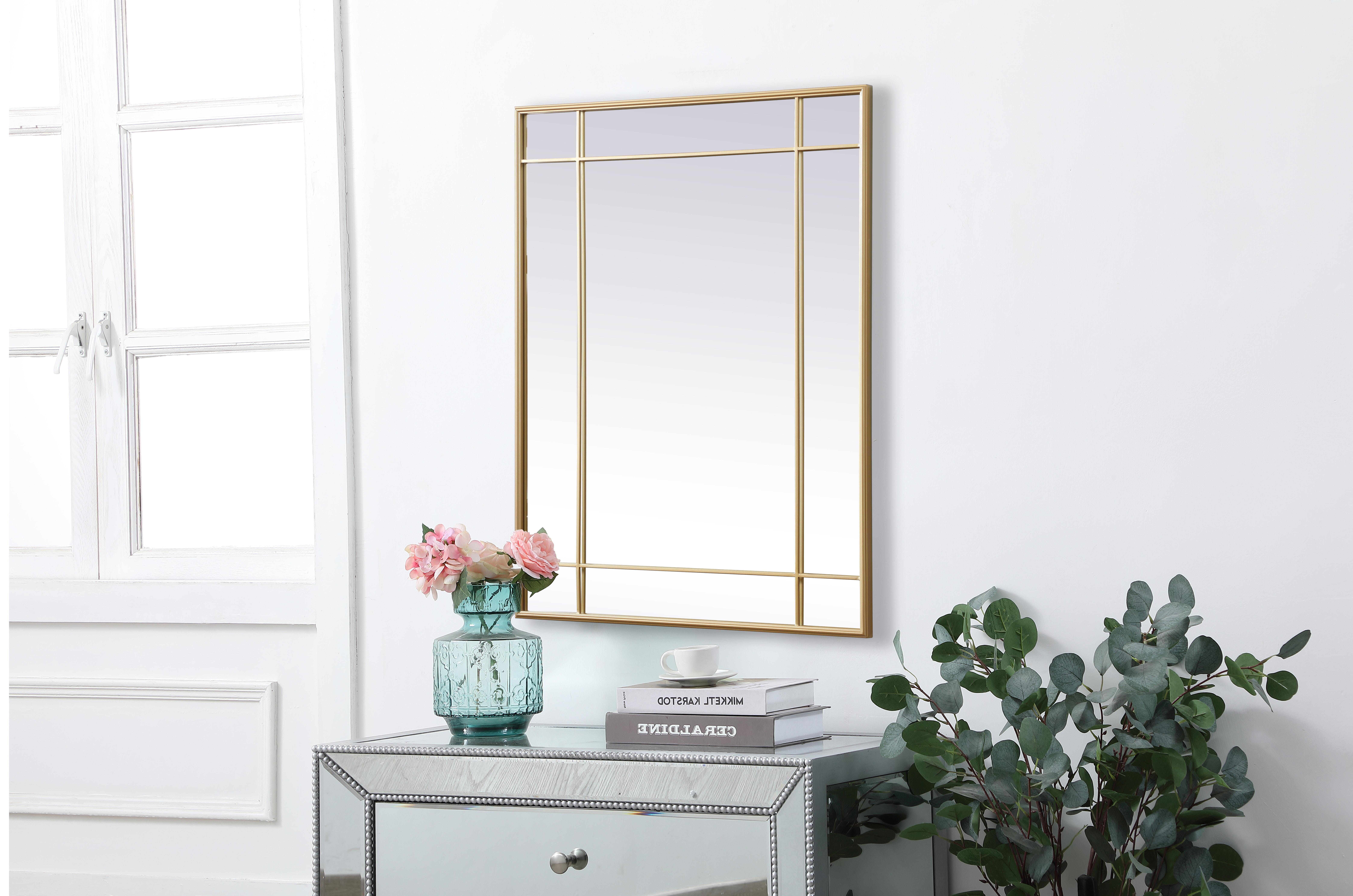 Viola French Panel Mirror in Brass - Image 3