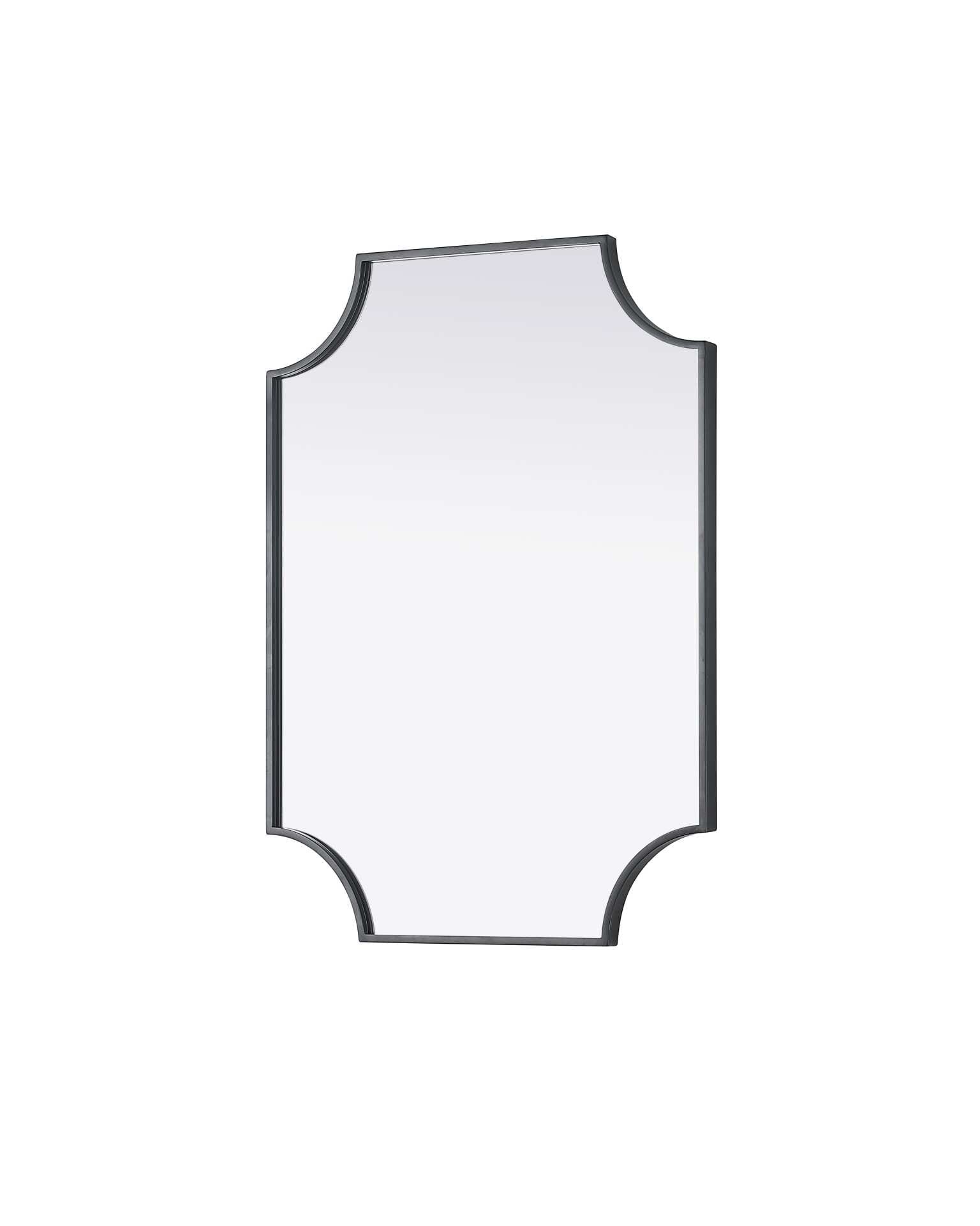 Specification Sheet
Dimensions
Width: 22"
Height: 30"
Depth: 0.4"
Specifications
Assembly Required: No
Distressed Finish: No
Finish (Color): Black
Mirror Material: Iron
Frameless: no
Hardware Finish: Black
Harware Material: Iron
Mirror Frame Shape: irregular
Mirror Hanging Orientation: Horizontal and vertical
Mirror Mounting: Metal Inset hanger
Product Shape: Rectangle
Product Type: Decorative Mirrors
Product Warranty: 1 year limited
16
Wire Included: No
Shipment type: Small Parcel - alternate view