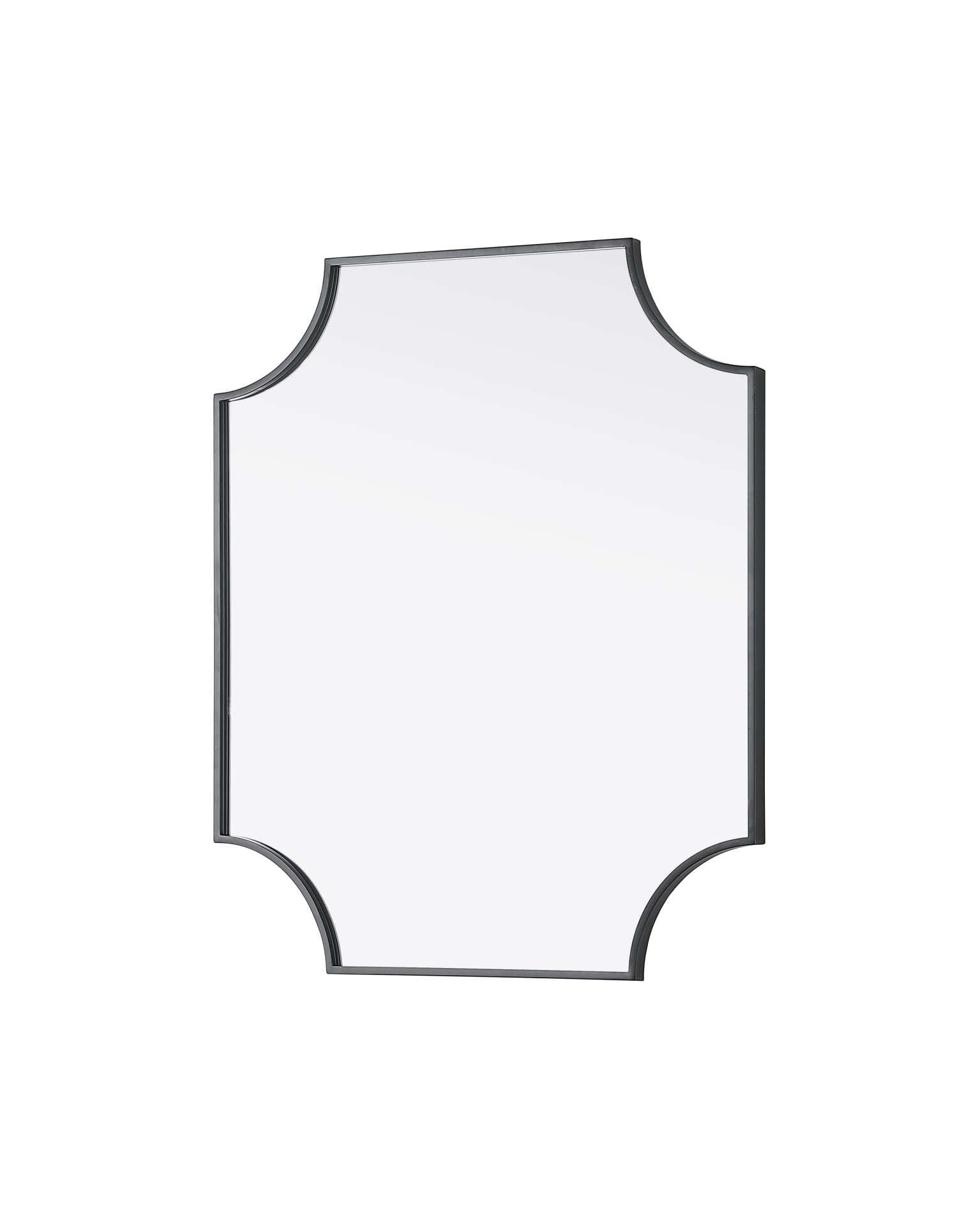Specification Sheet
Dimensions
Width: 27"
Height: 32"
Depth: 0.4"
Specifications
Assembly Required: No
Distressed Finish: No
Finish (Color): Black
Mirror Material: Iron
Frameless: no
Hardware Finish: Black
Harware Material: Iron
Mirror Frame Shape: irregular
Mirror Hanging Orientation: Horizontal and vertical
Mirror Mounting: Metal Inset hanger
Product Shape: Rectangle
Product Type: Decorative Mirrors
Product Warranty: 1 year limited
19
Wire Included: No
Shipment type: Small Parcel - alternate view
