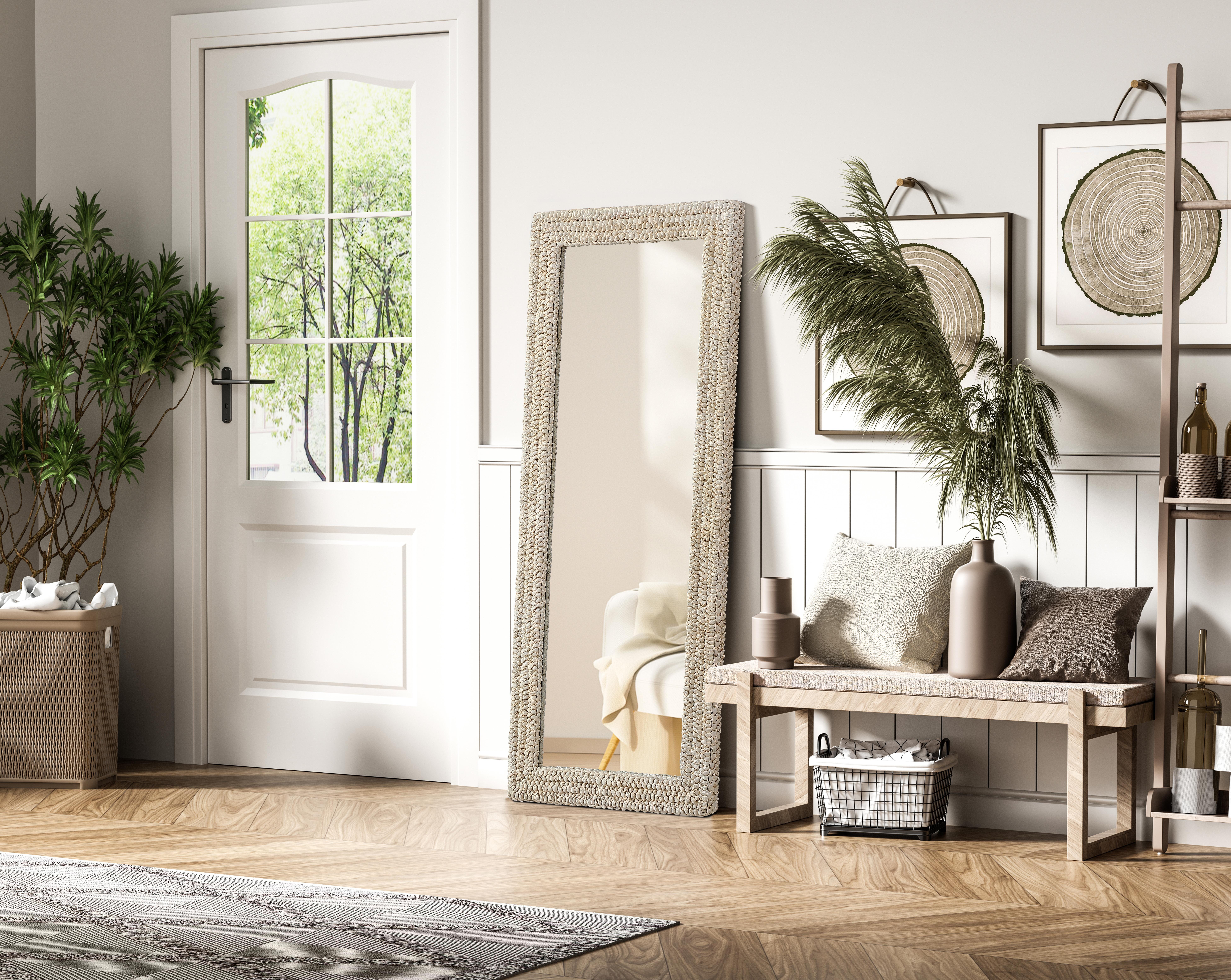 Marlowe Woven Mirror in Linen White - Image 3
