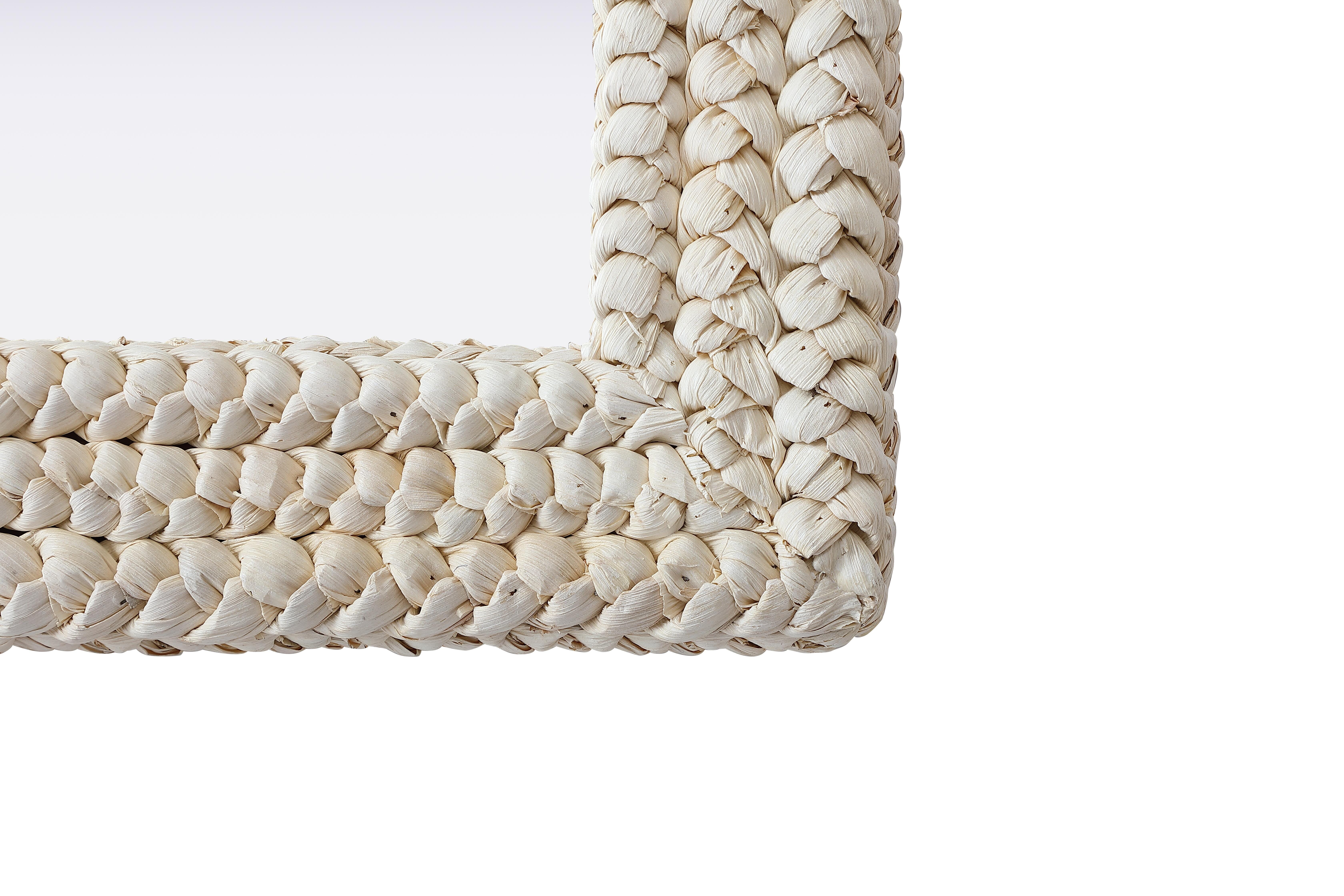 Marlowe 40" Square Mirror in Linen White - Image 5