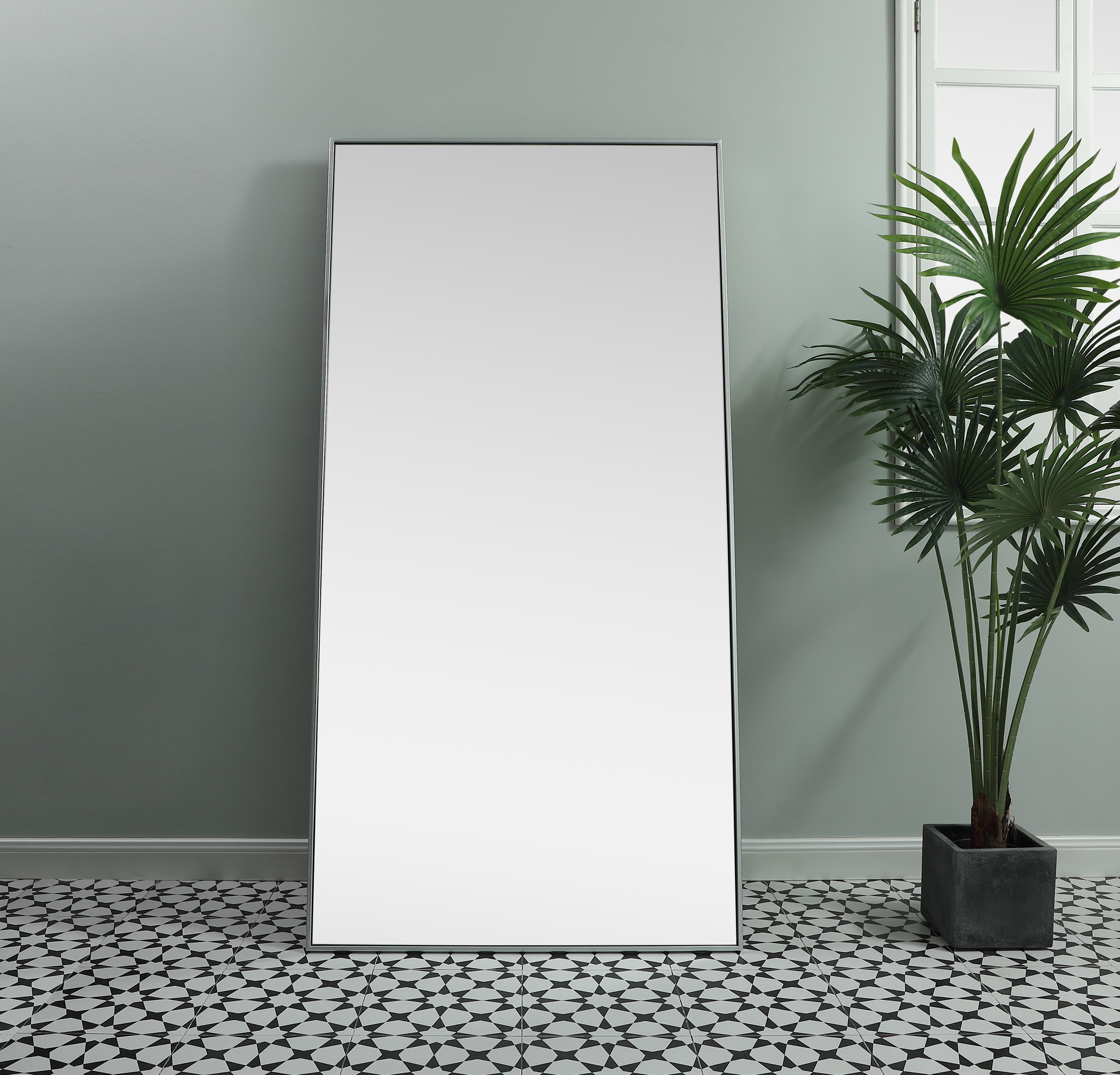 Specification Sheet
Dimensions
Length: 72"
Width: 36"
Height: 72"
Depth: 1"
Specifications
Assembly Required: NO
Distressed Finish: No
Finish (Color): Silver
Fixture Material: Iron and MDF
Frameless: NO
Mirror Frame Shape: Rectangle
Mirror Hanging Orientation: Vertical and Horizontal and standing
Mirror Mounting: Metal Inset hanger
Mirror Type: Flat
Product Shape: Rectangle
Product Type: Decorative Mirrors
Product Warranty: 1 year limited
Weight: 51.04
Wire Included: No
Shipment type: LTL
US Shipping Cost: $142.00 - alternate view