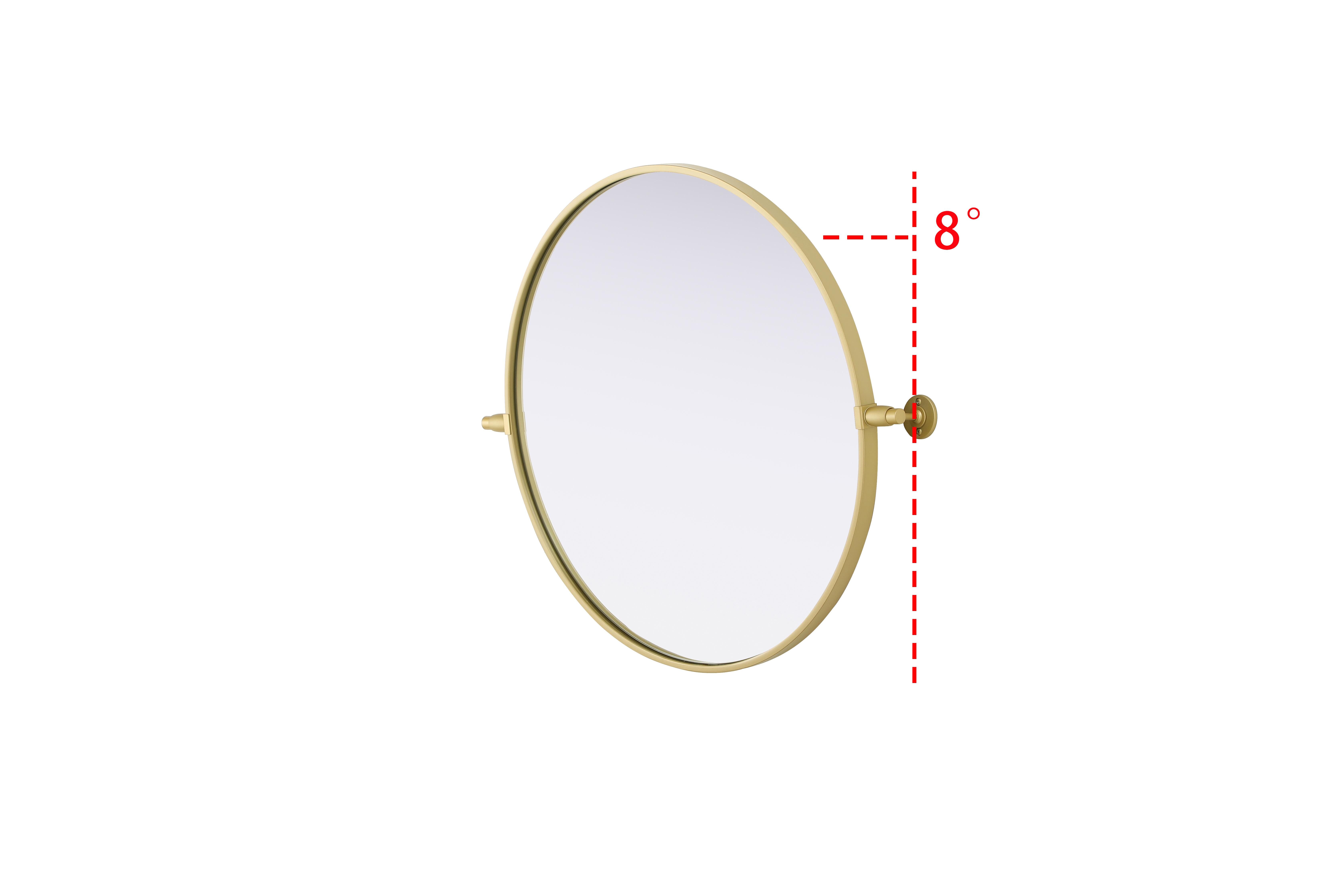 Amoura 24" Round Pivot Mirror in Brass - Image 5