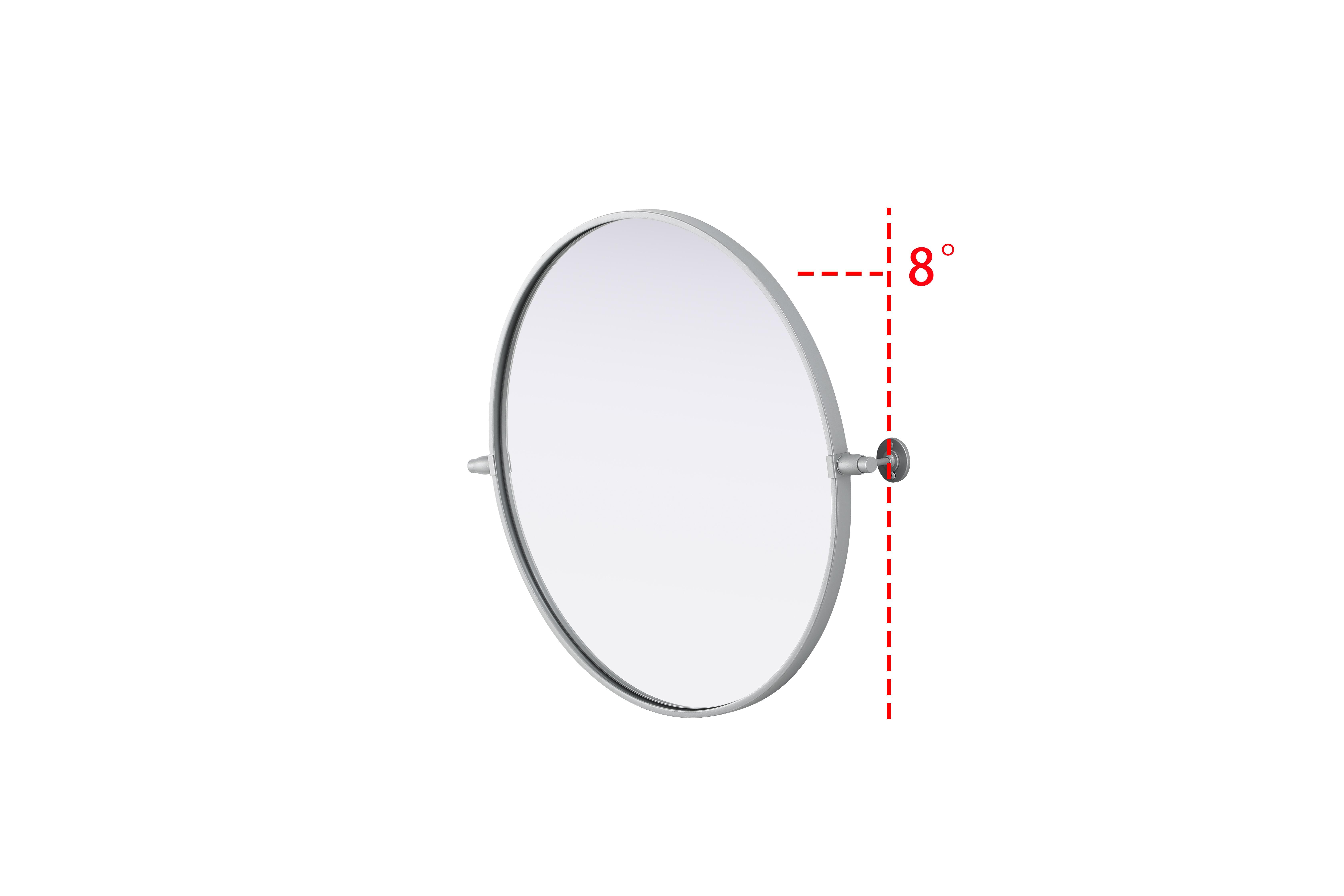 Amoura 24" Round Pivot Mirror in Silver - Image 5