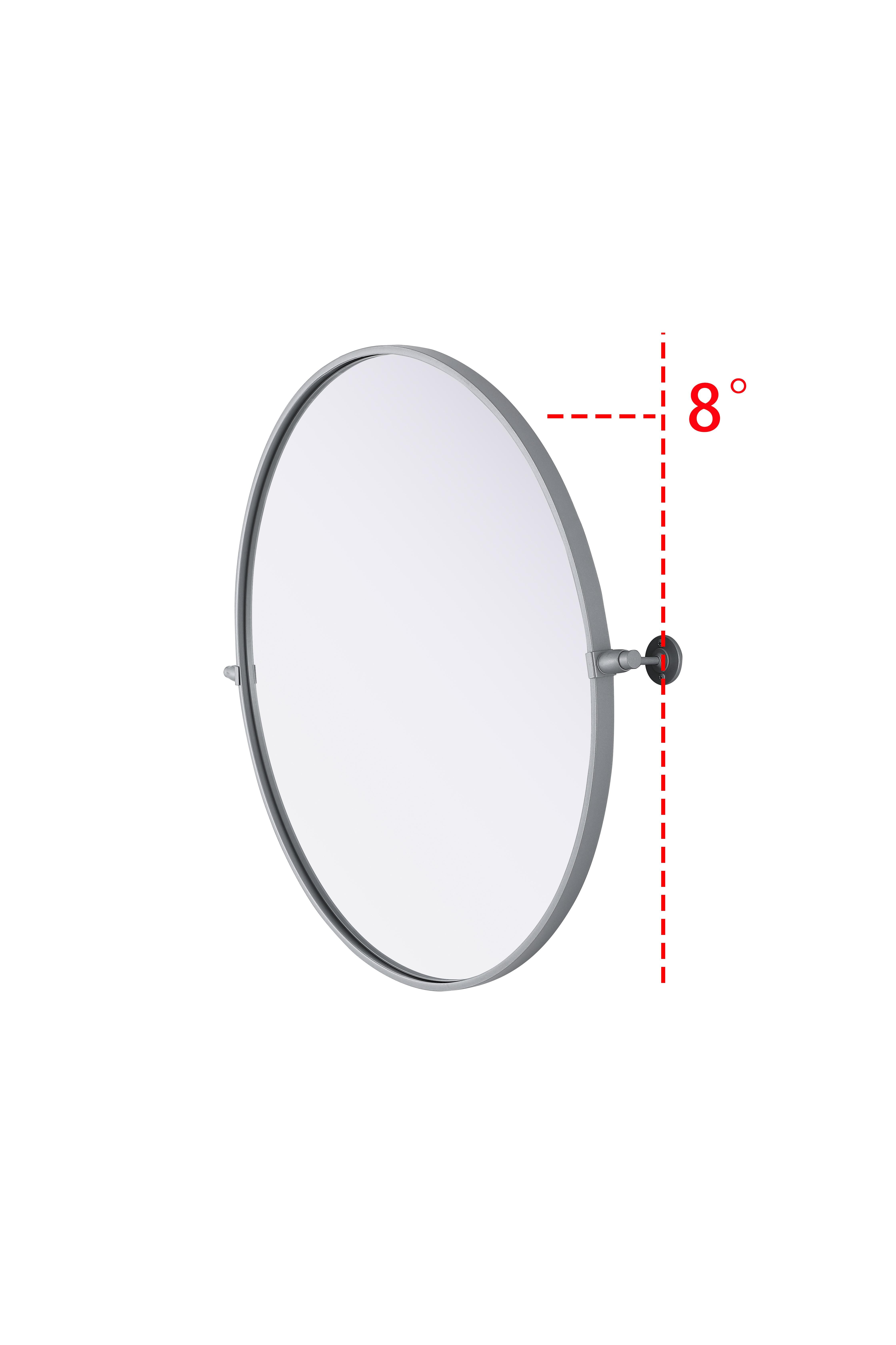 Amoura 30" Round Pivot Mirror in Silver - Image 5