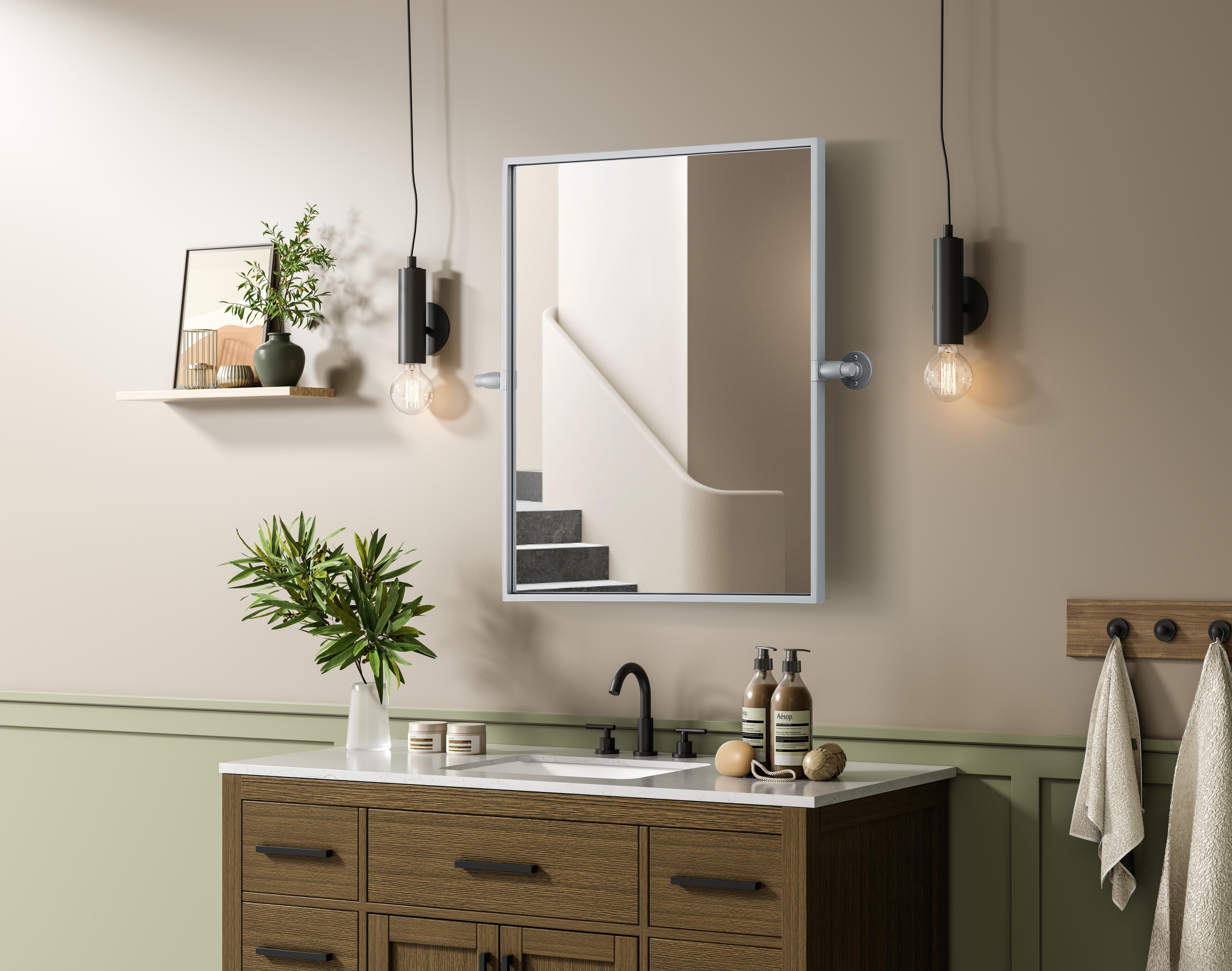 Amoura Pivot Mirror in Silver - Image 3