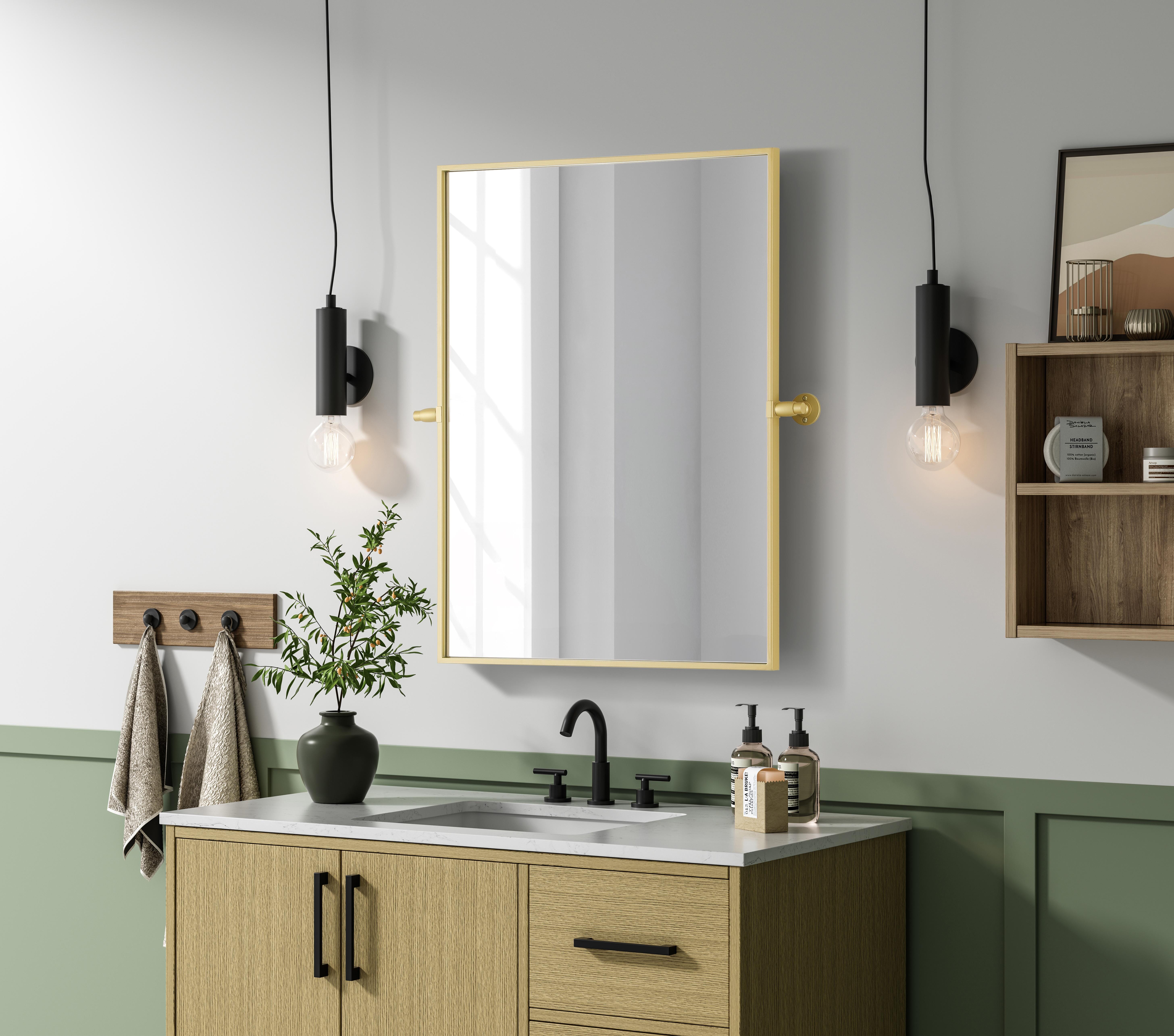 Amoura Pivot Mirror in Brass - Image 3