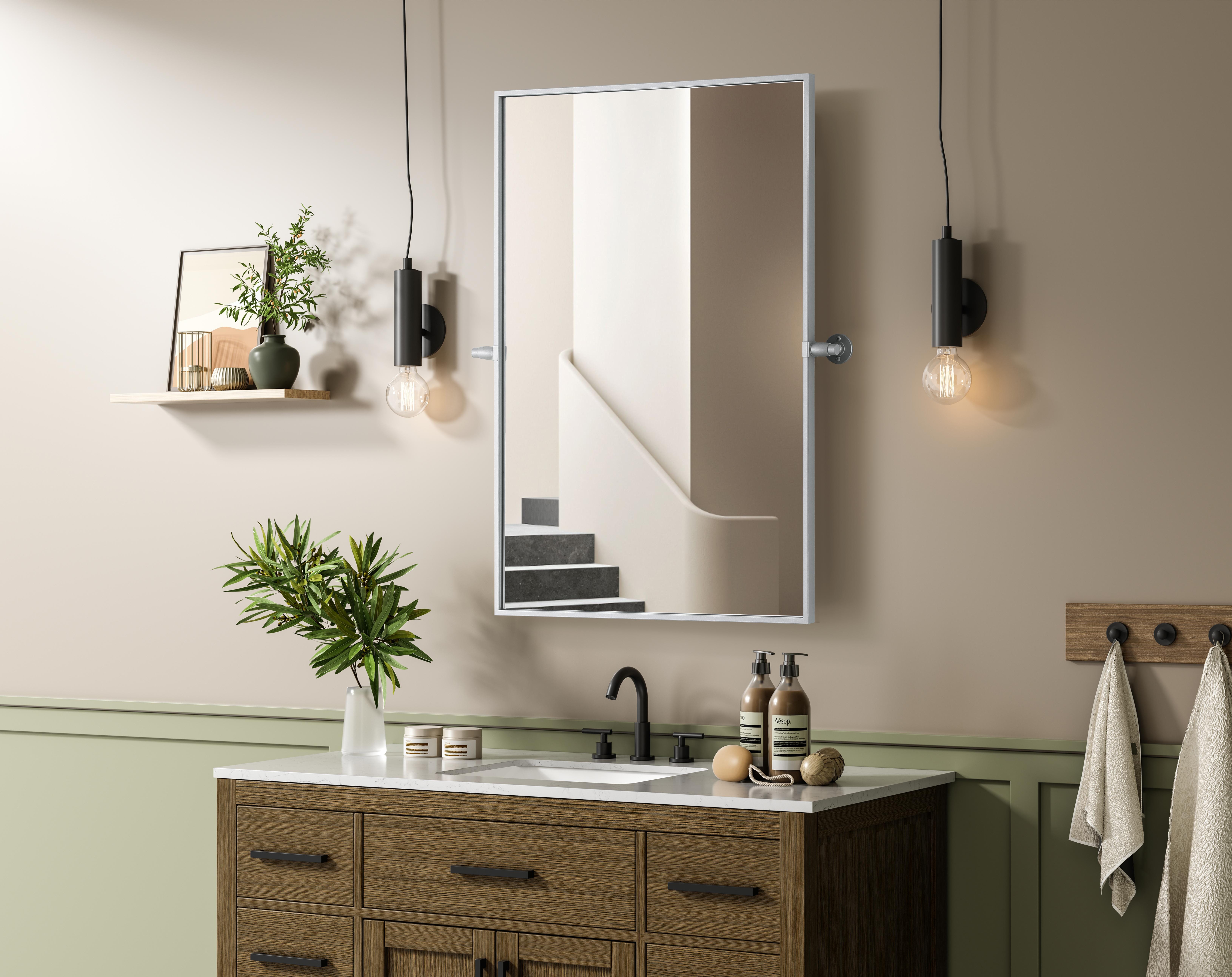 Amoura 24" x 36" Pivot Mirror in Silver - Image 3