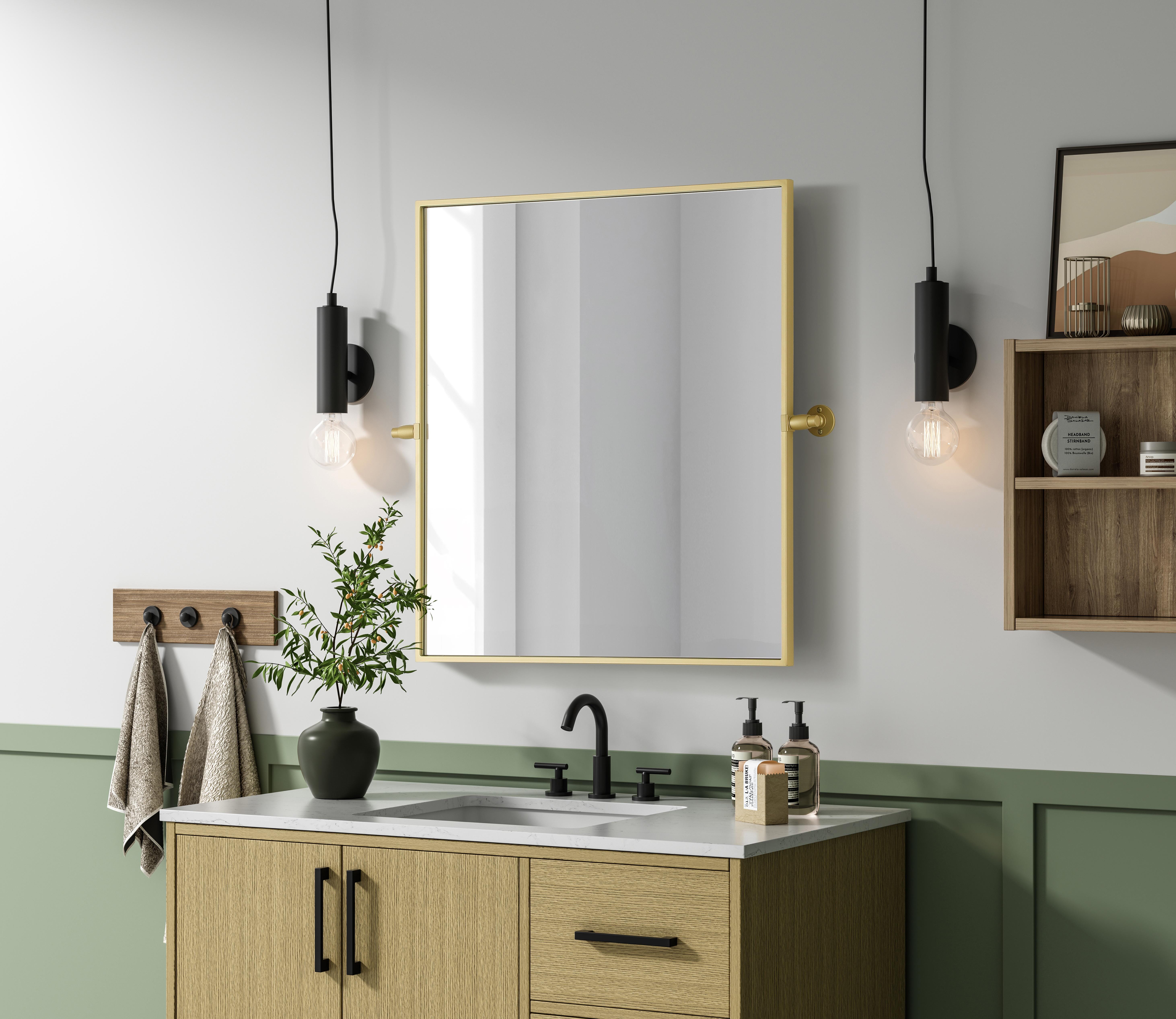 Amoura Pivot Mirror in Brass - Image 3
