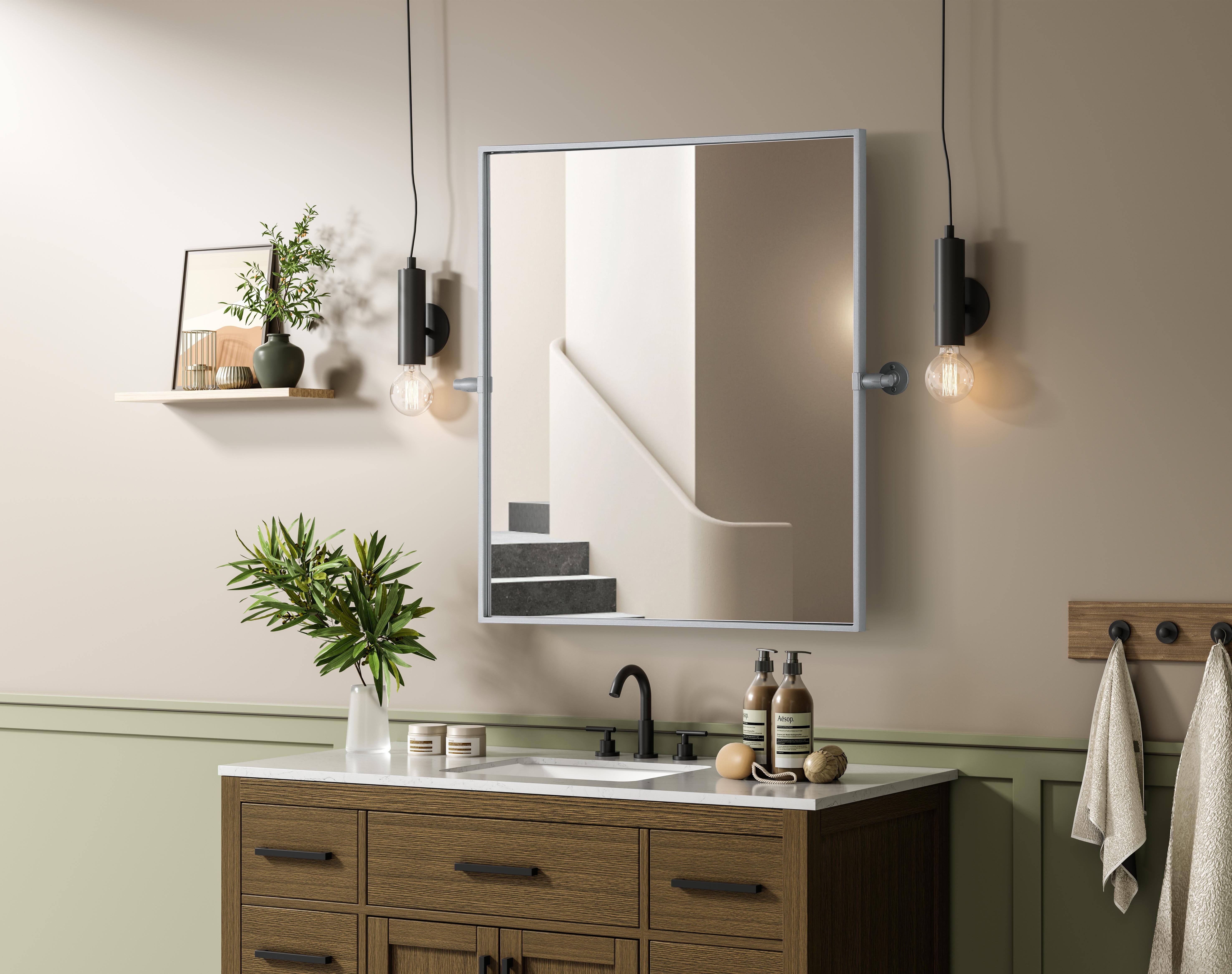Amoura Pivot Mirror in Silver - Image 3