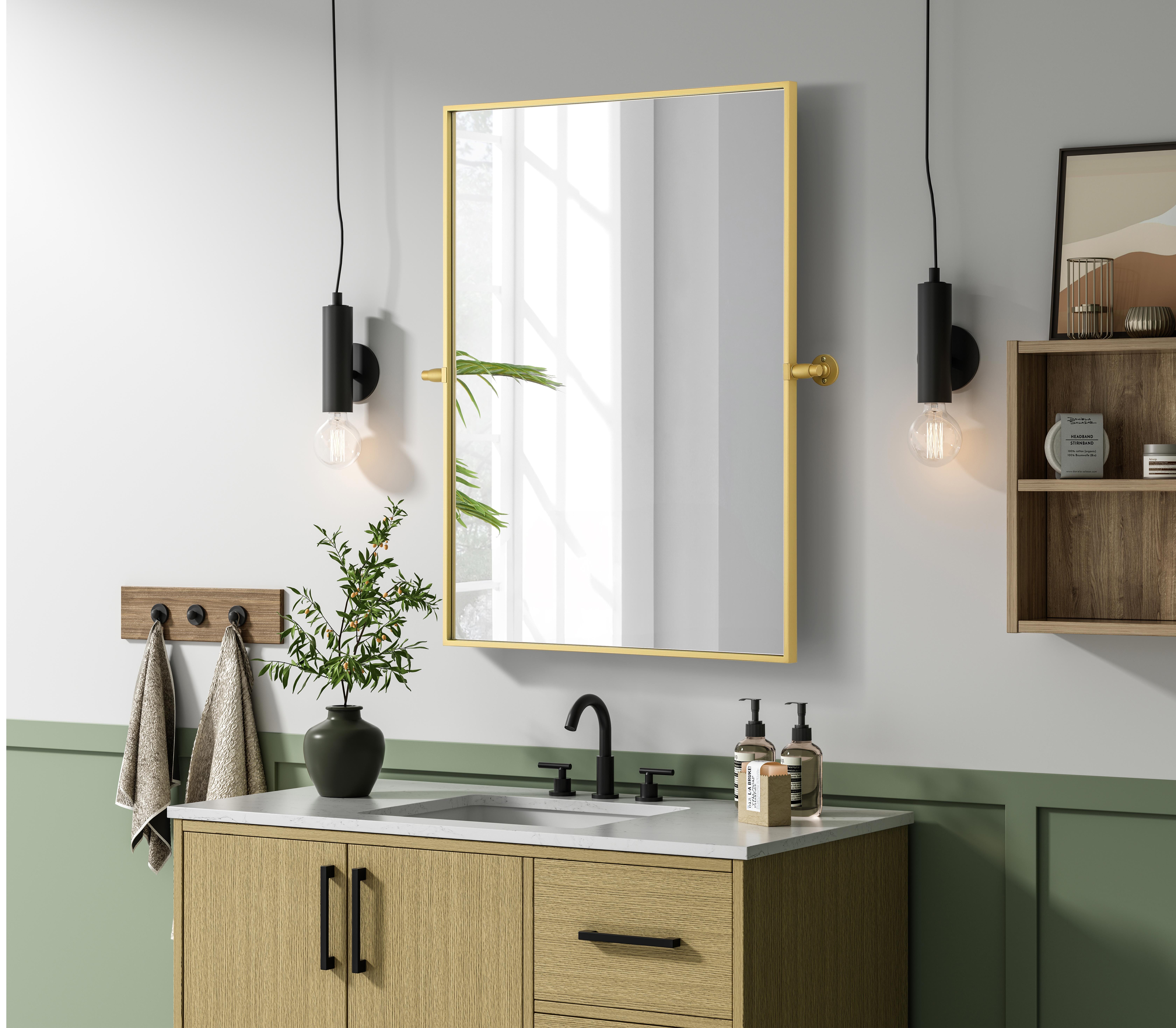 Amoura Pivot Mirror in Brass - Image 3