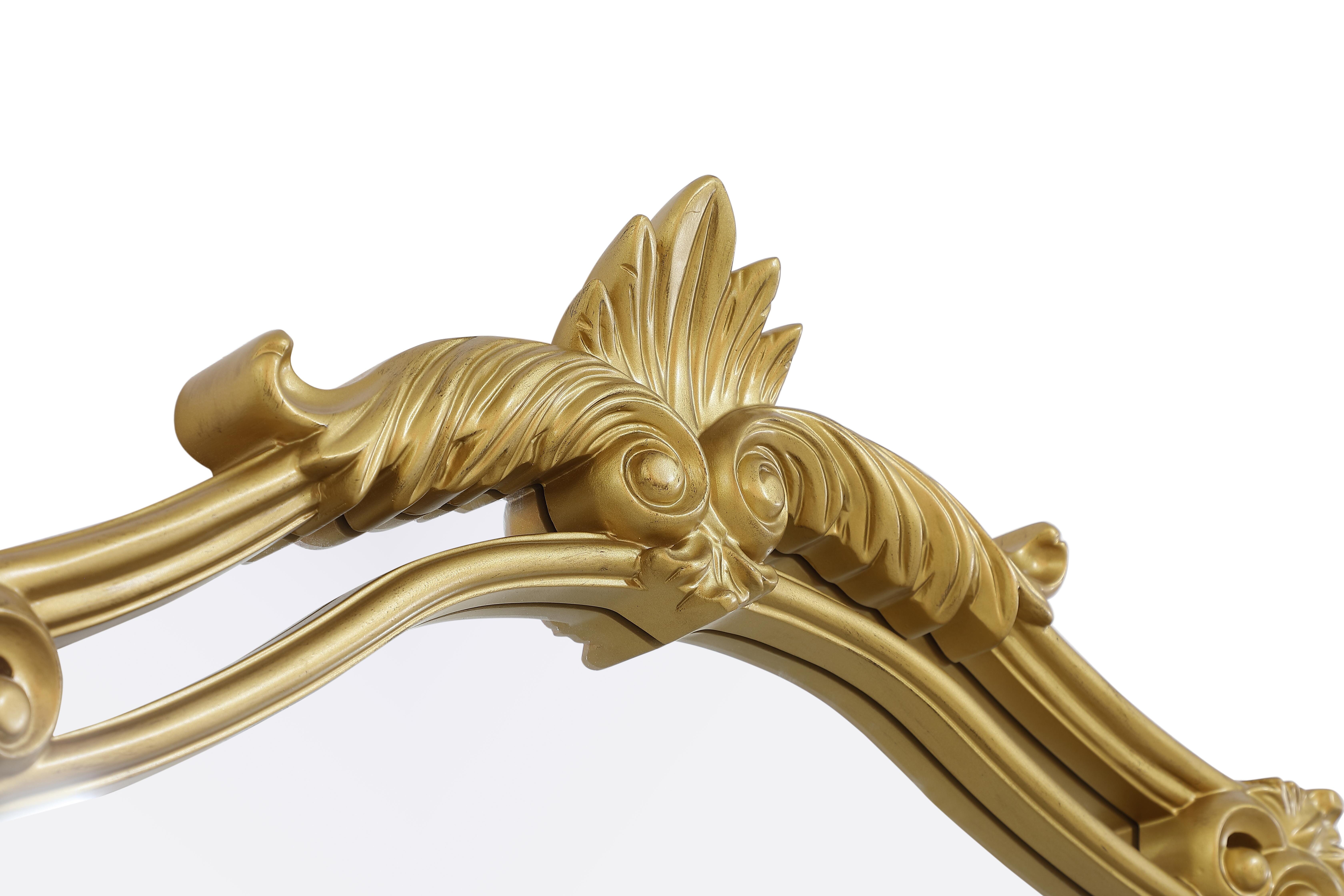 Madeline Gold Leaf Ornate Mirror - Image 5