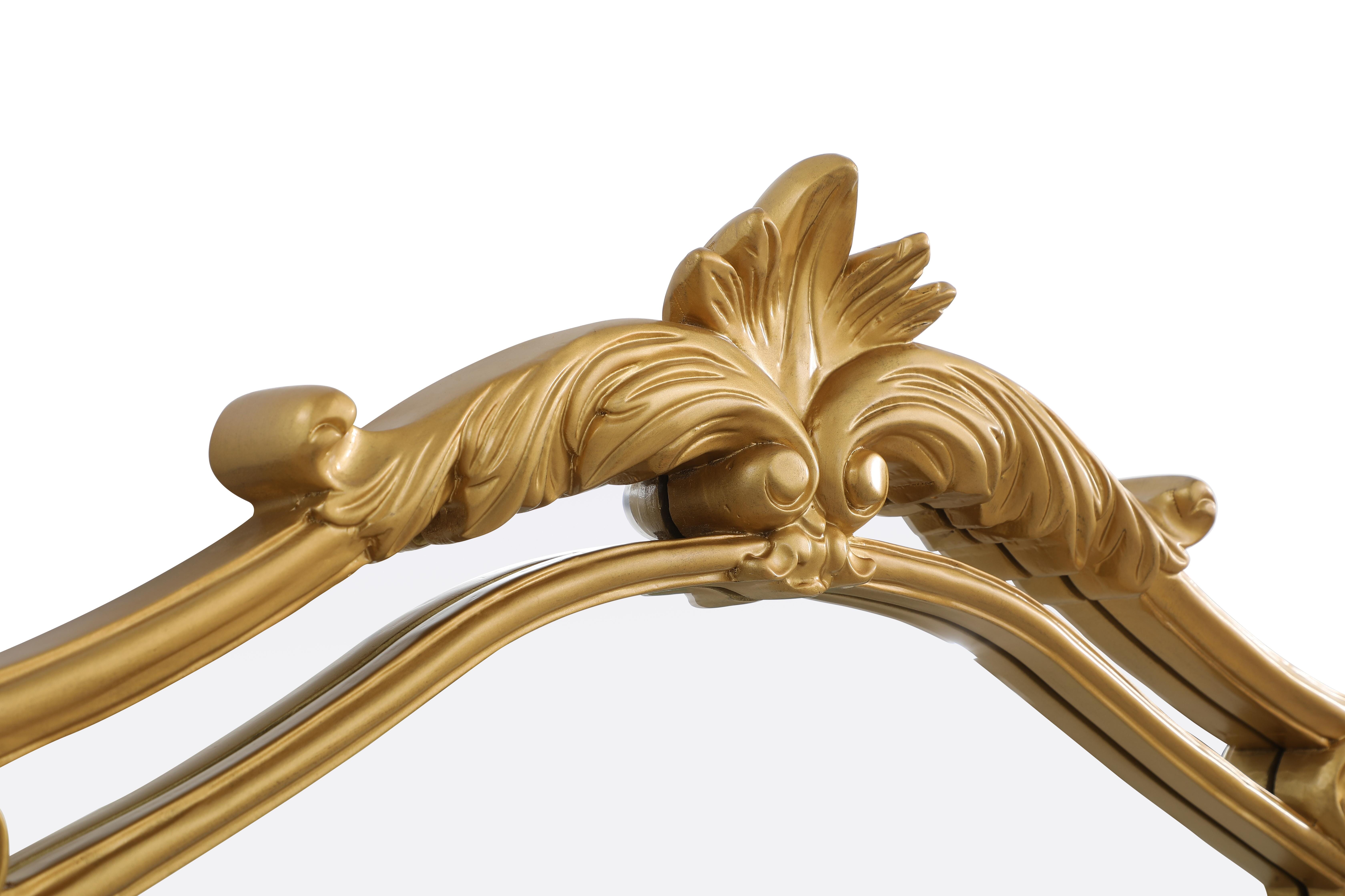 Madeline Gold Leaf Ornate Mirror - Image 5