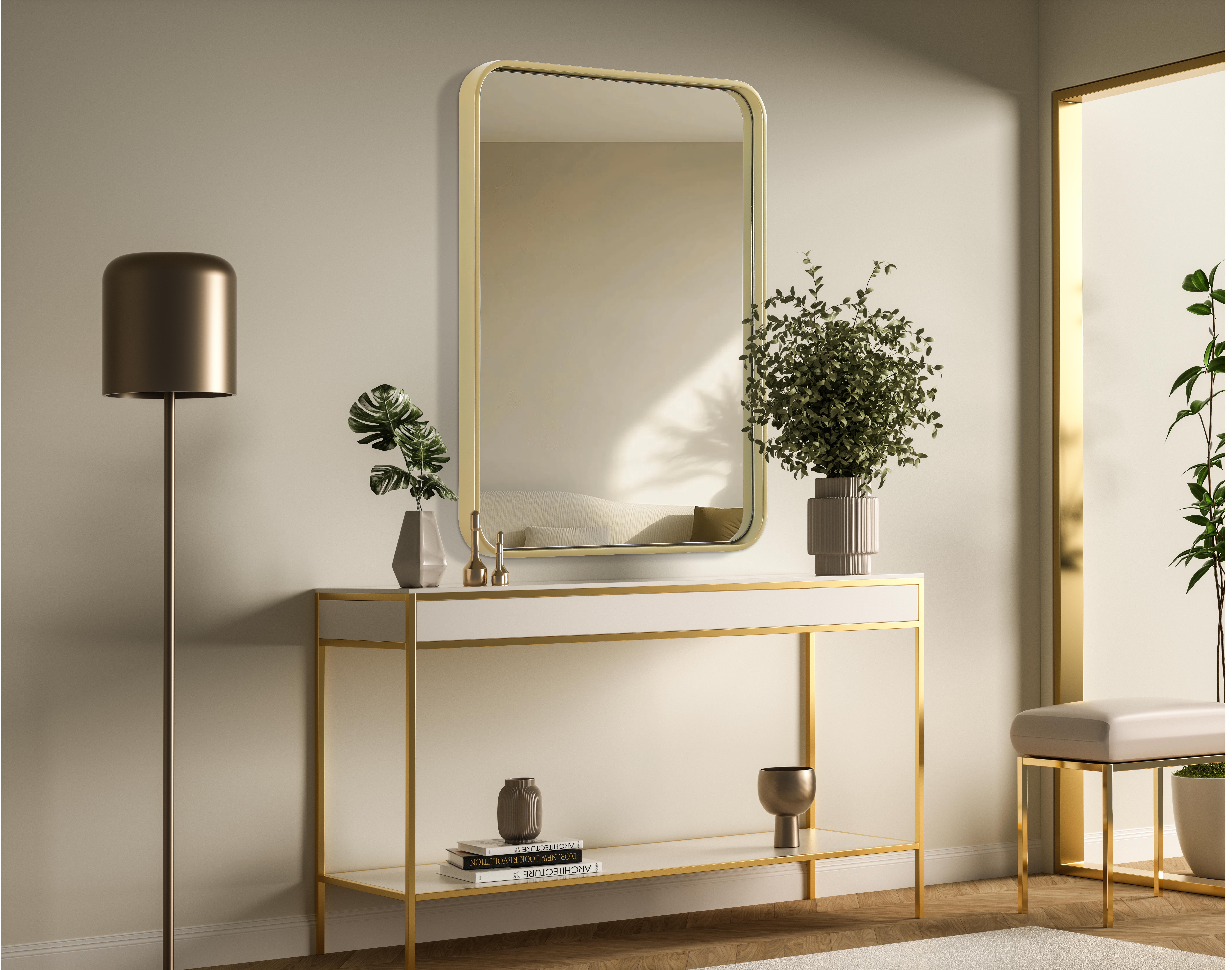 Remy Brass Wall Mirror - 22" x 30" - Image 3
