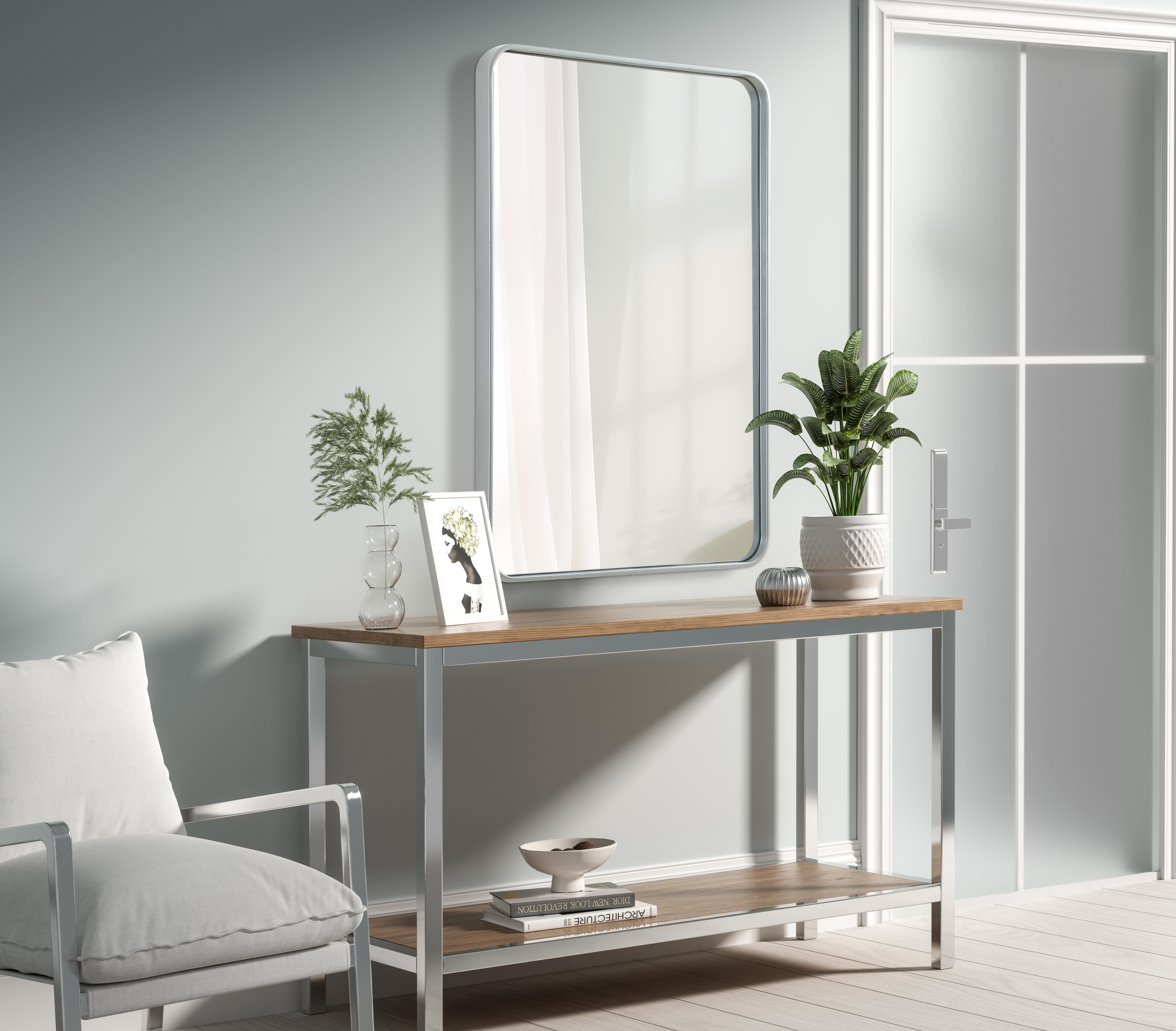 Remy 27" x 40" Wall Mirror in Silver - Image 3