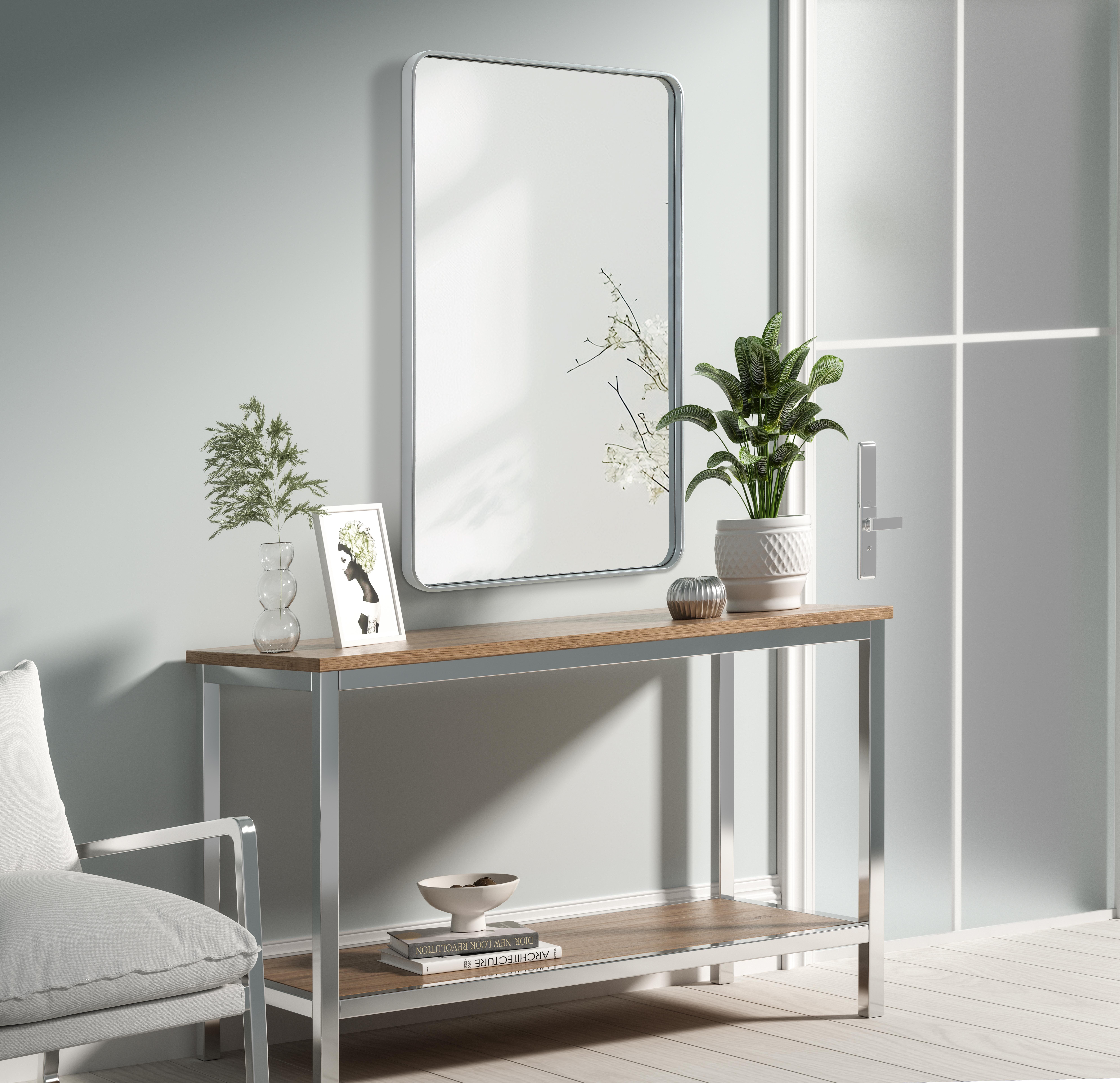 Remy 30" x 48" Wall Mirror in Silver - Image 3