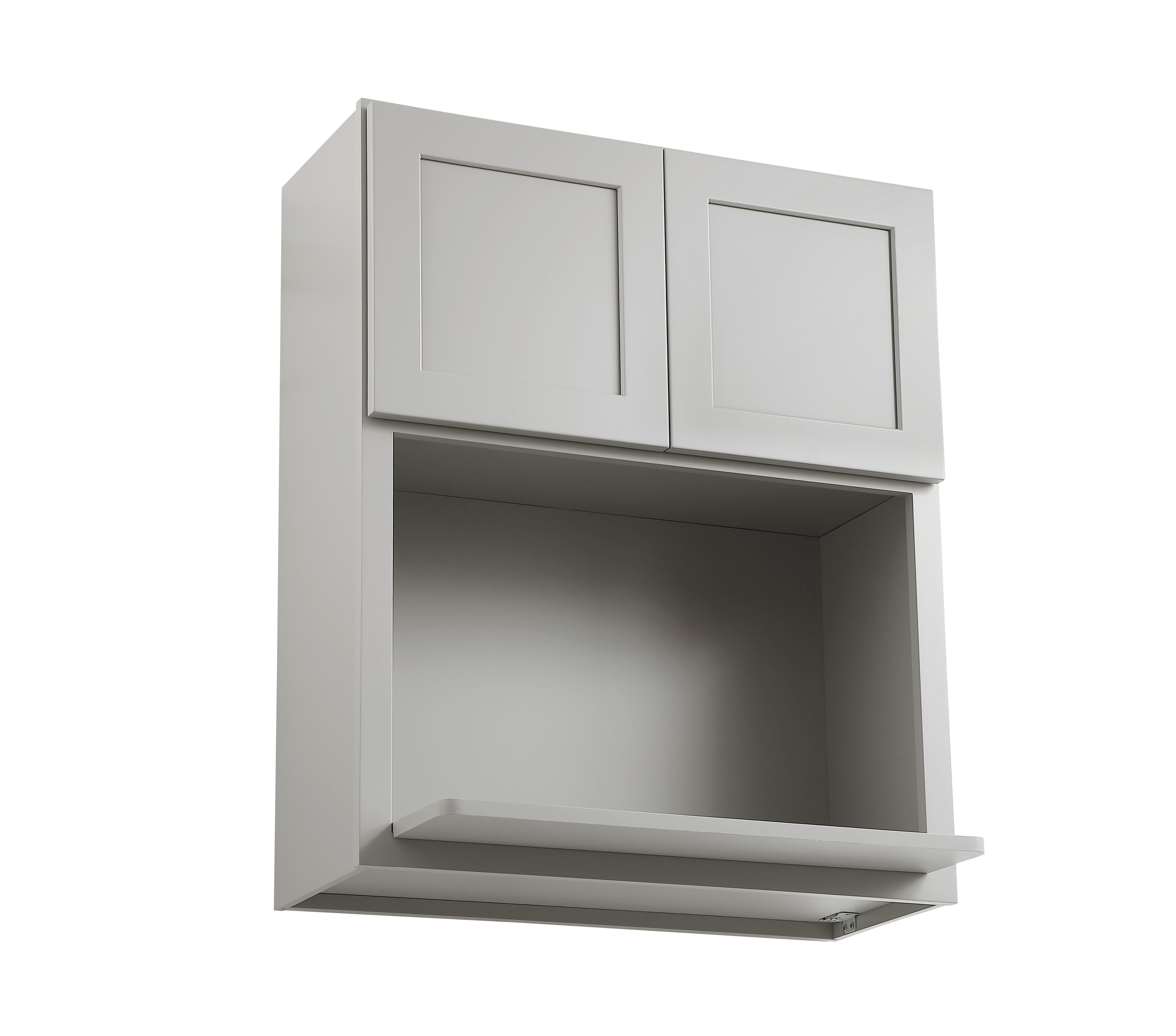 Installation Manual
Specification Sheet
Dimensions
Length: 30"
Width: 12"
Height: 36"
Specifications
Assembly Required: Yes
Distressed Finish: No
Finish (Color): Grey
Rubberwood and Plywood
Product Shape: Rectangle
Product Type: Kitchen Wall Microwave Cabinet
Product Warranty: 1 year limited
Weight: 44.1
Wire Included: No
Wood Type: Rubberwood
Shipment type: Small Parcel
Drawers
Drawers Included: No
Shelves
Number of Shelves: 1 - alternate view