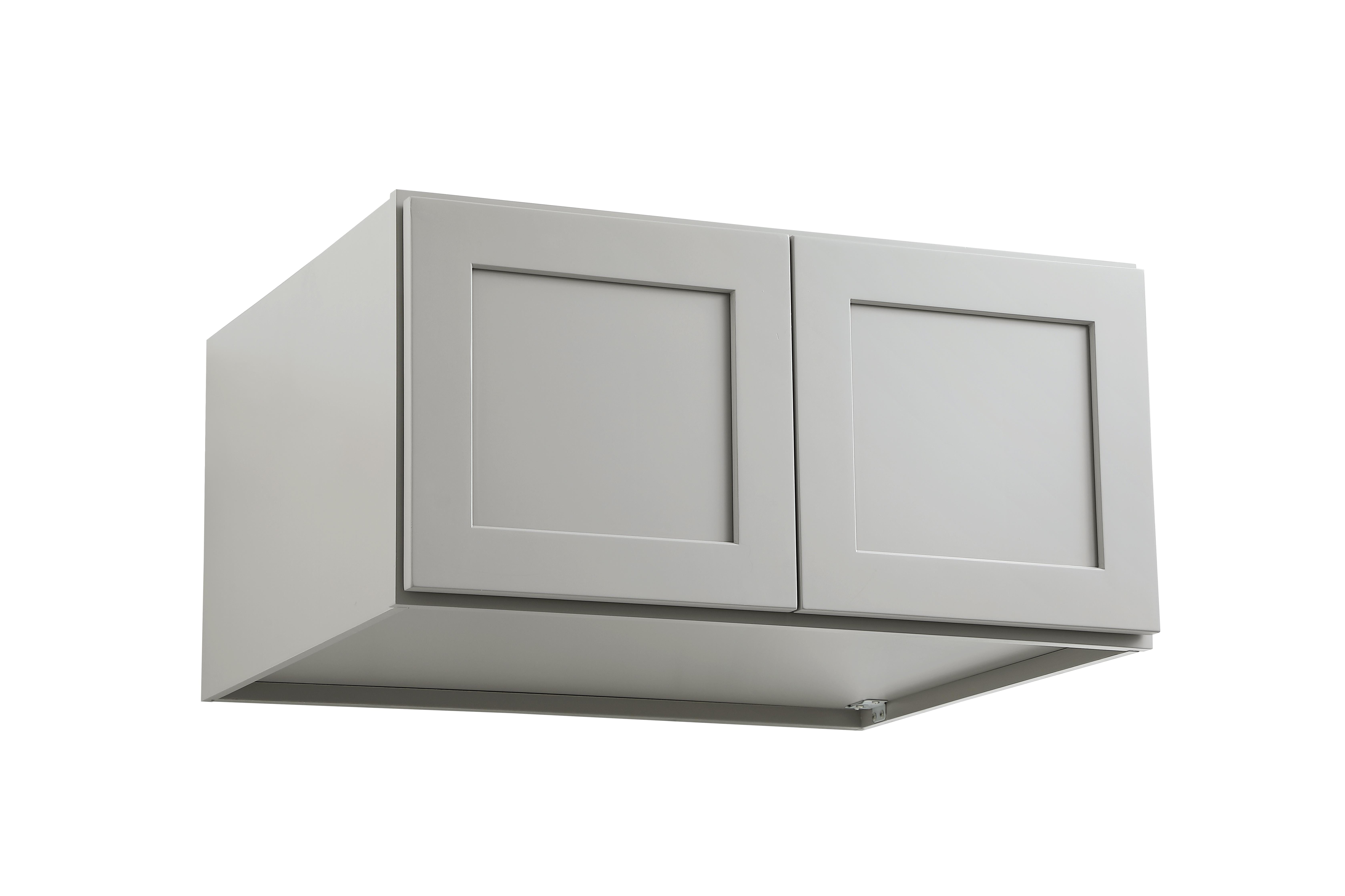 Installation Manual
Specification Sheet
Dimensions
Length: 30"
Width: 24"
Height: 15"
Specifications
Assembly Required: Yes
Distressed Finish: No
Finish (Color): Grey
Rubberwood and Plywood
Product Shape: Rectangle
Product Type: Kitchen Wall Cabinet
Product Warranty: 1 year limited
Weight: 33.41
Wire Included: No
Wood Type: Rubberwood
Shipment type: Small Parcel
Drawers
Drawers Included: No - alternate view