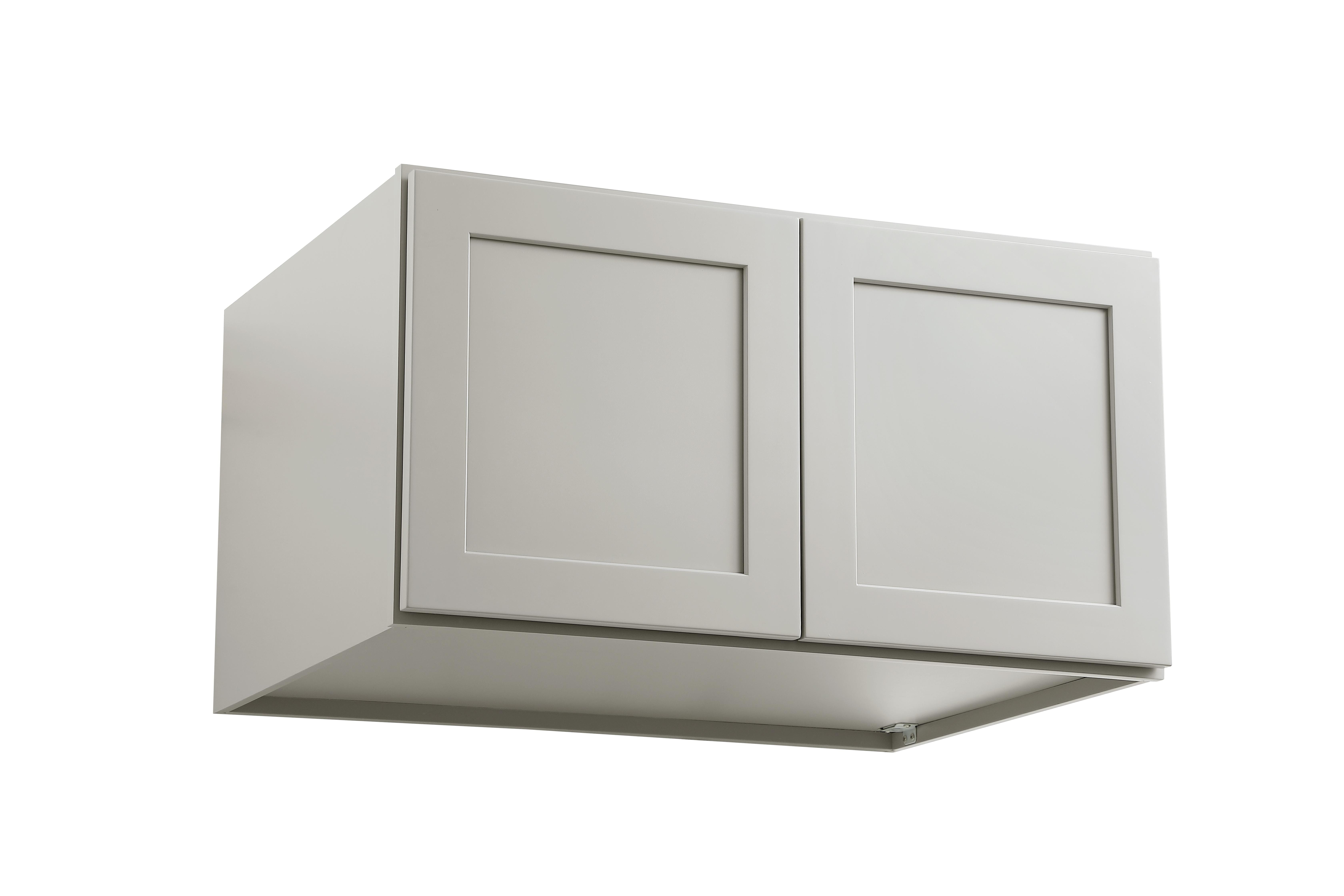 Installation Manual
Specification Sheet
Dimensions
Length: 33"
Width: 24"
Height: 18"
Specifications
Assembly Required: Yes
Distressed Finish: No
Finish (Color): Grey
Rubberwood and Plywood
Product Shape: Rectangle
Product Type: Kitchen Wall Cabinet
Product Warranty: 1 year limited
Weight: 49.83
Wire Included: No
Wood Type: Rubberwood
Shipment type: Small Parcel
Drawers
Drawers Included: No
Shelves
Number of Shelves: 1 - alternate view