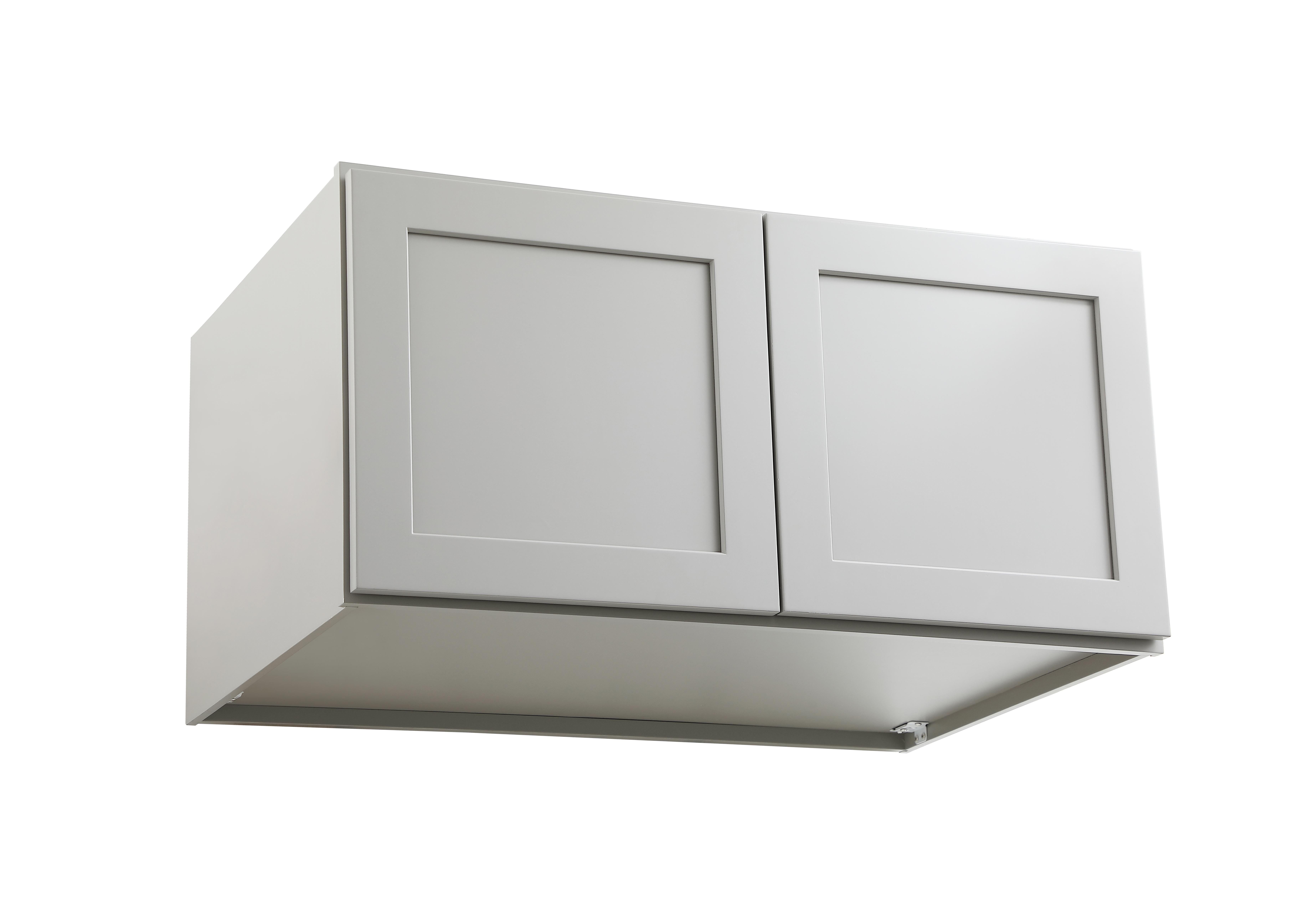 Installation Manual
Specification Sheet
Dimensions
Length: 36"
Width: 24"
Height: 18"
Specifications
Assembly Required: Yes
Distressed Finish: No
Finish (Color): Grey
Rubberwood and Plywood
Product Shape: Rectangle
Product Type: Kitchen Wall Cabinet
Product Warranty: 1 year limited
Weight: 50.7
Wire Included: No
Wood Type: Rubberwood
Shipment type: Small Parcel
Drawers
Drawers Included: No
Shelves
Number of Shelves: 1 - alternate view