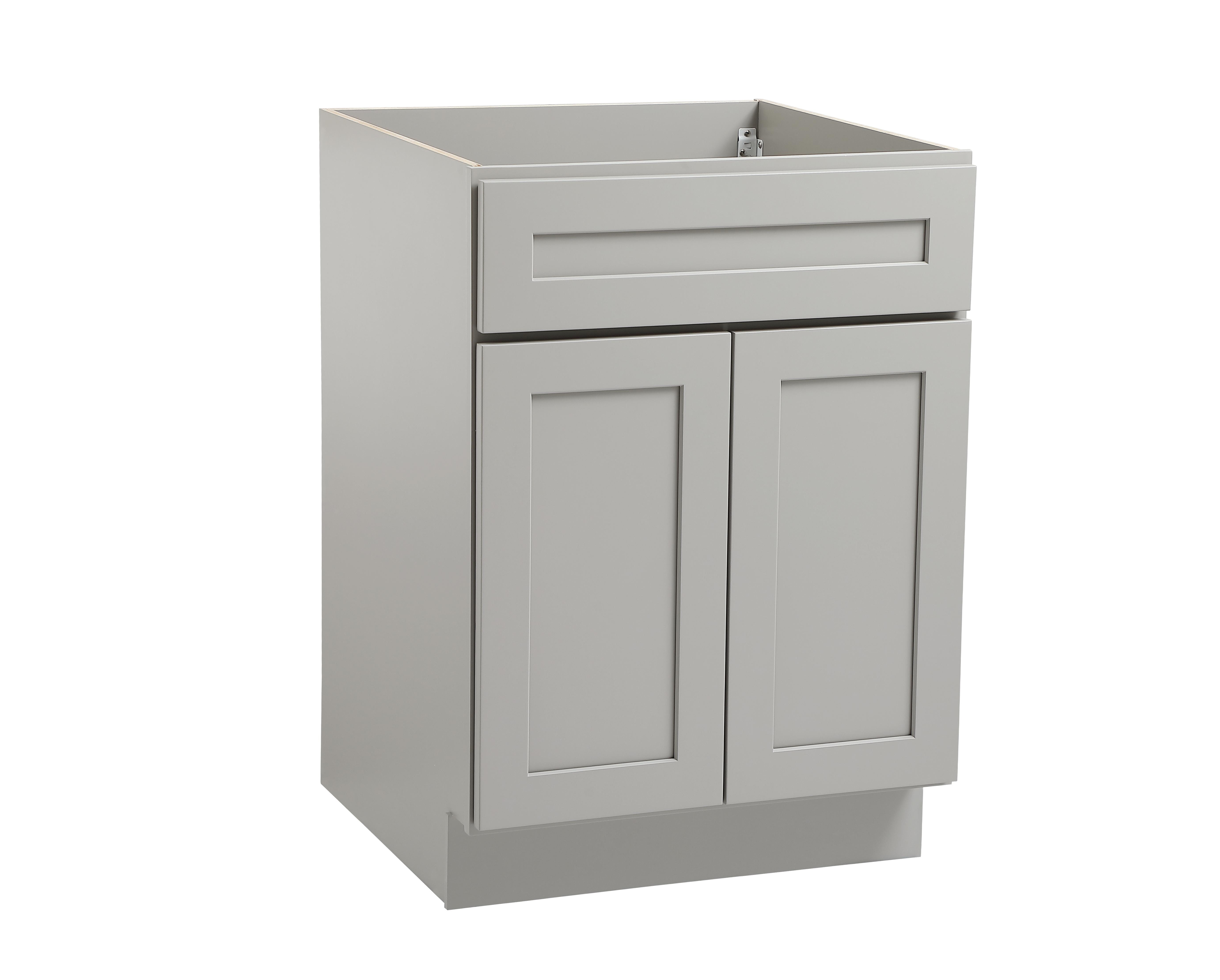 Installation Manual
Specification Sheet
Dimensions
Length: 24"
Width: 24"
Height: 34.5"
Specifications
Assembly Required: Yes
Distressed Finish: No
Finish (Color): Grey
Rubberwood and Plywood
Product Shape: Rectangle
Product Type: Kitchen Sink Base Cabinet
Product Warranty: 1 year limited
Weight: 43.7
Wire Included: No
Wood Type: Rubberwood
Shipment type: Small Parcel
Drawers
Drawers Included: Yes
Number of Drawers: 1 - alternate view