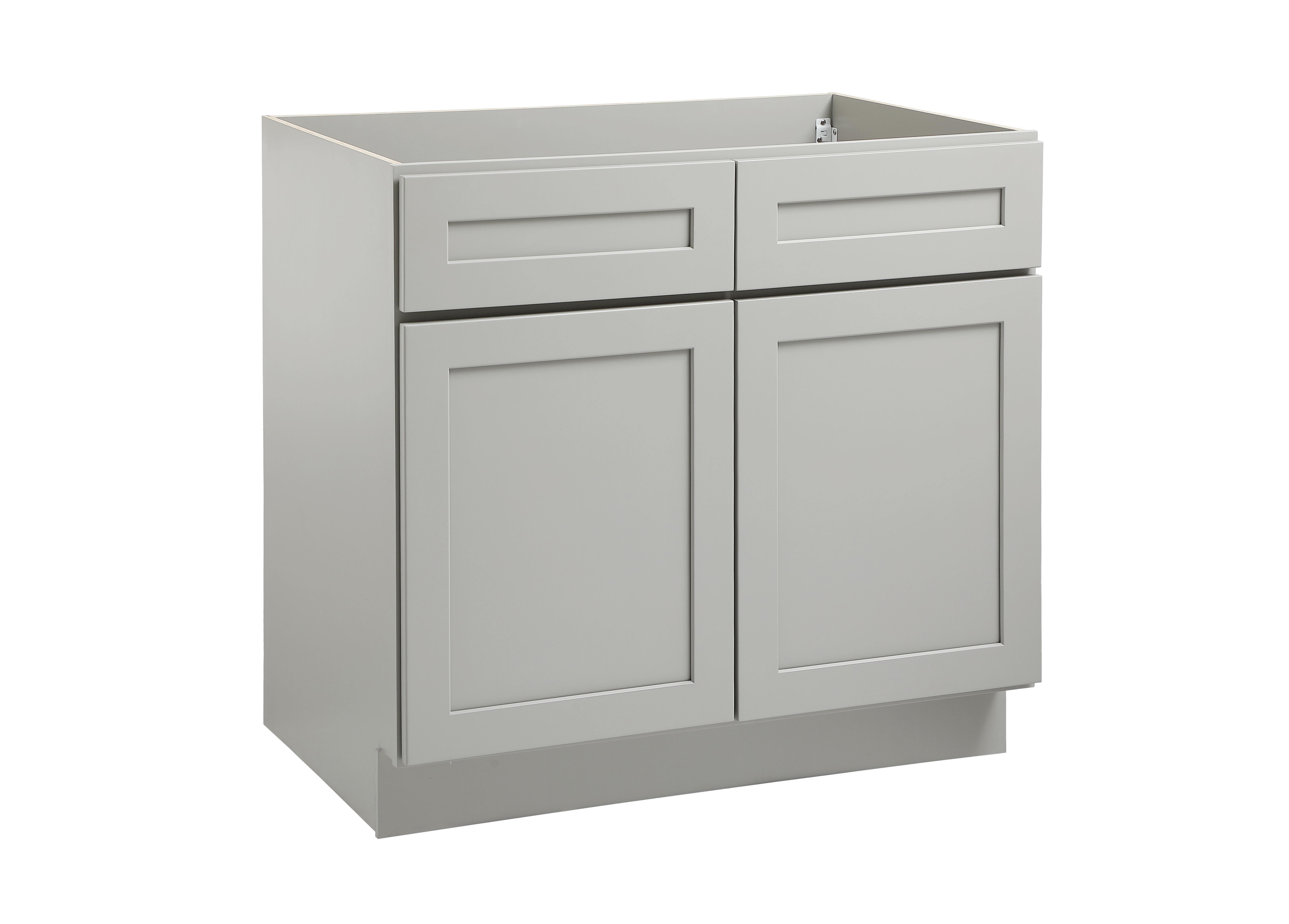 Installation Manual
Specification Sheet
Dimensions
Length: 36"
Width: 24"
Height: 34.5"
Specifications
Assembly Required: Yes
Distressed Finish: No
Finish (Color): Grey
Rubberwood and Plywood
Product Shape: Rectangle
Product Type: Kitchen Sink Base Cabinet
Product Warranty: 1 year limited
Weight: 55.1
Wire Included: No
Wood Type: Rubberwood
Shipment type: Small Parcel
Drawers
Drawers Included: Yes
Number of Drawers: 2 - alternate view