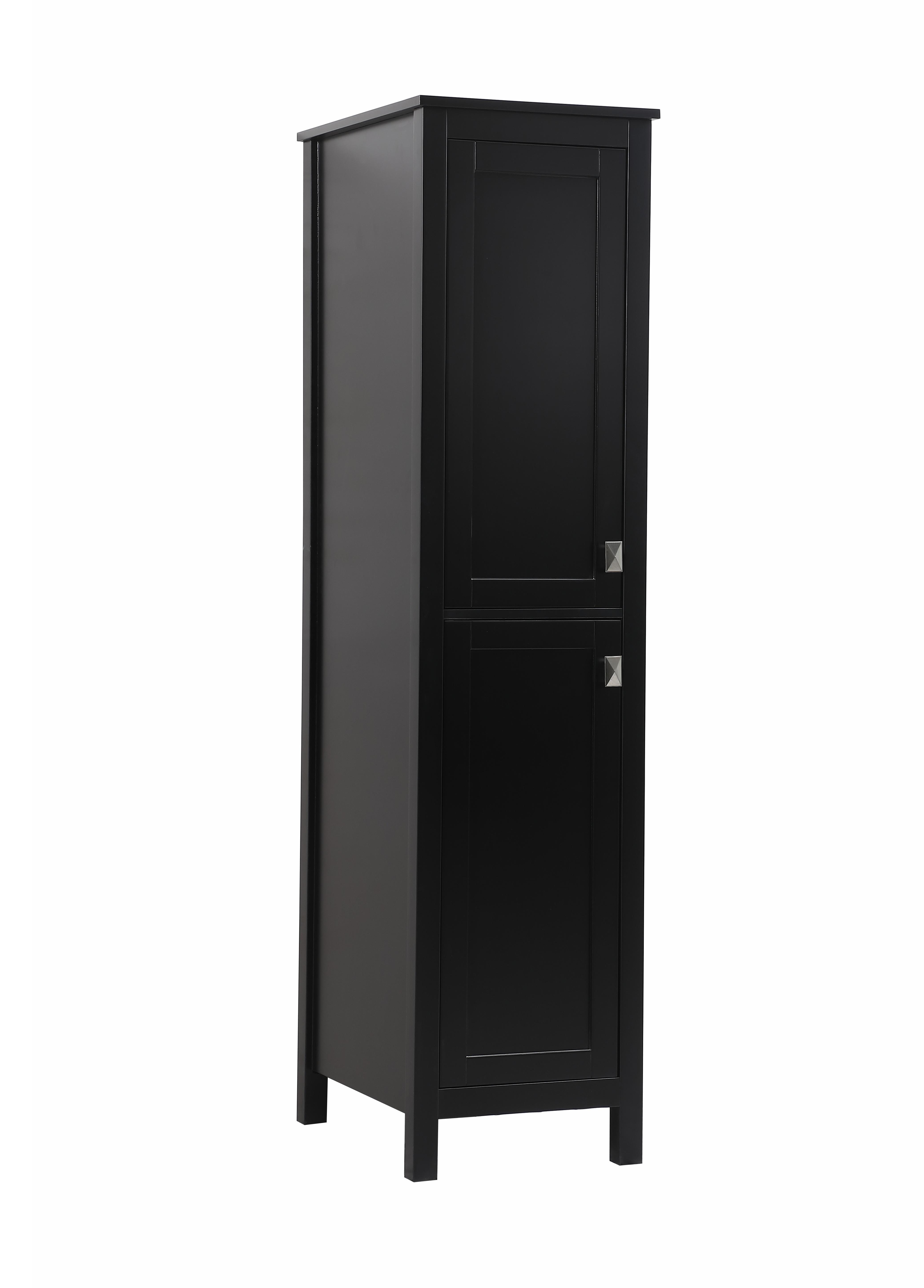 Specification Sheet
Dimensions
Length: 16"
Width: 22"
Height: 65"
Table Top Width: 16"
Specifications
Assembly Required: NO
Distressed Finish: NO
Finish (Color): Black
Cabinet Material: MDF
Hardware Finish: Brushed nickel
Harware Material: Zinc Alloy
Product Shape: Rectangle
Product Type: Bathroom Storage Cabinet
Product Warranty: 1 year limited
Weight: 86
Wire Included: No
Wood Type: MDF
Shipment type: LTL
US Shipping Cost: $165.00
Drawers
Drawers Included: NO
Number of Drawers: 0
Shelves
Number of Shelves: 2
Shelf Width: 12.83
20.08
Cabinets
Number of Cabinets: 2
Cabinet Interior Width: 12.83
Cabinet Interior Depth: 20.08
Cabinet Interior Height: 30.12?
28.39 - alternate view