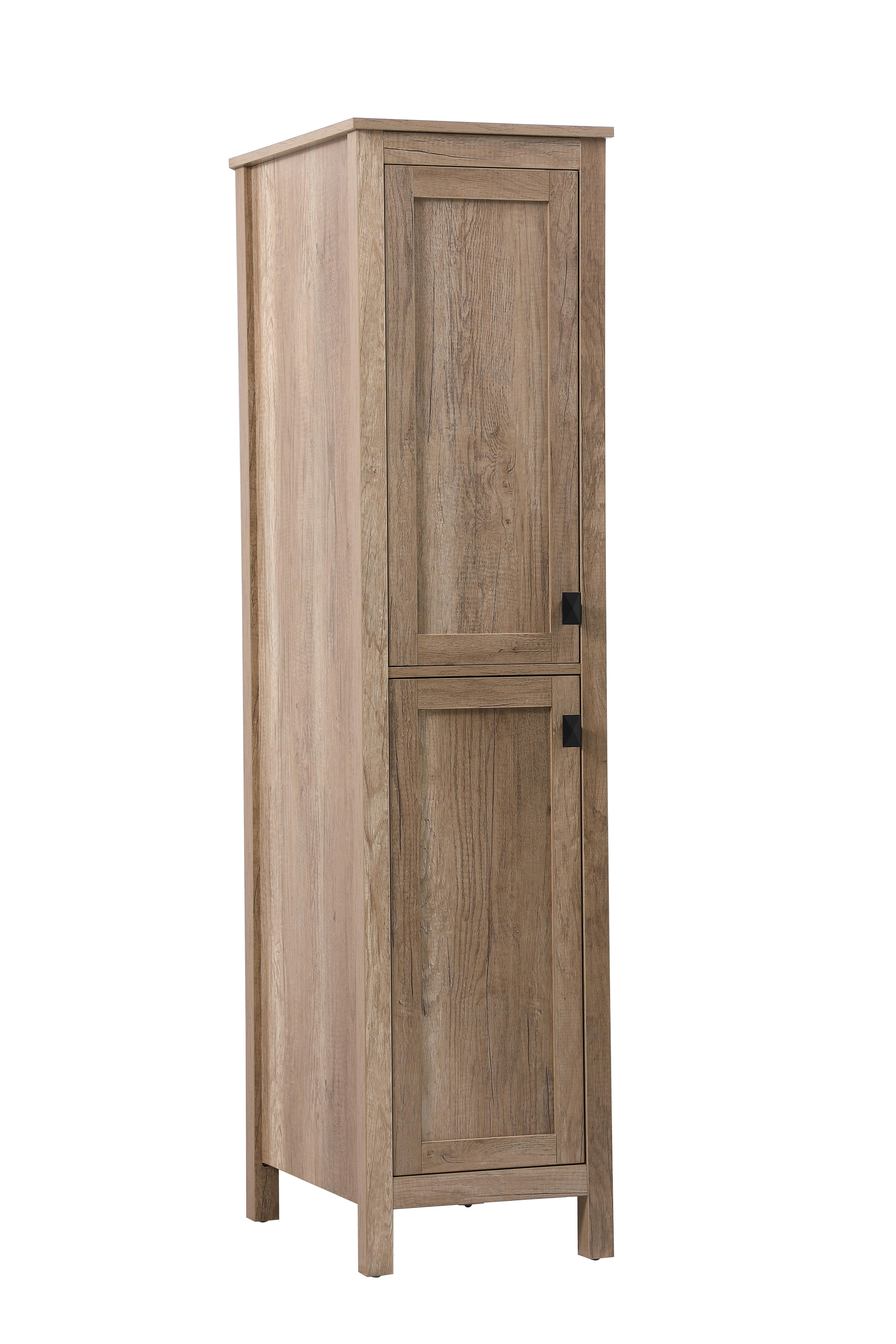 Specification Sheet
Dimensions
Length: 16"
Width: 22"
Height: 65"
Table Top Width: 16"
Specifications
Assembly Required: NO
Distressed Finish: NO
Finish (Color): Natural Oak
Cabinet Material: MDF
Hardware Finish: Black
Harware Material: Zinc Alloy
Product Shape: Rectangle
Product Type: Bathroom Storage Cabinet
Product Warranty: 1 year limited
Weight: 86
Wire Included: No
Wood Type: MDF
Shipment type: LTL
US Shipping Cost: $165.00
Drawers
Drawers Included: NO
Number of Drawers: 0
Shelves
Number of Shelves: 2
Shelf Width: 12.83
20.08
Cabinets
Number of Cabinets: 2
Cabinet Interior Width: 12.83
Cabinet Interior Depth: 20.08
Cabinet Interior Height: 30.12?
28.39 - alternate view