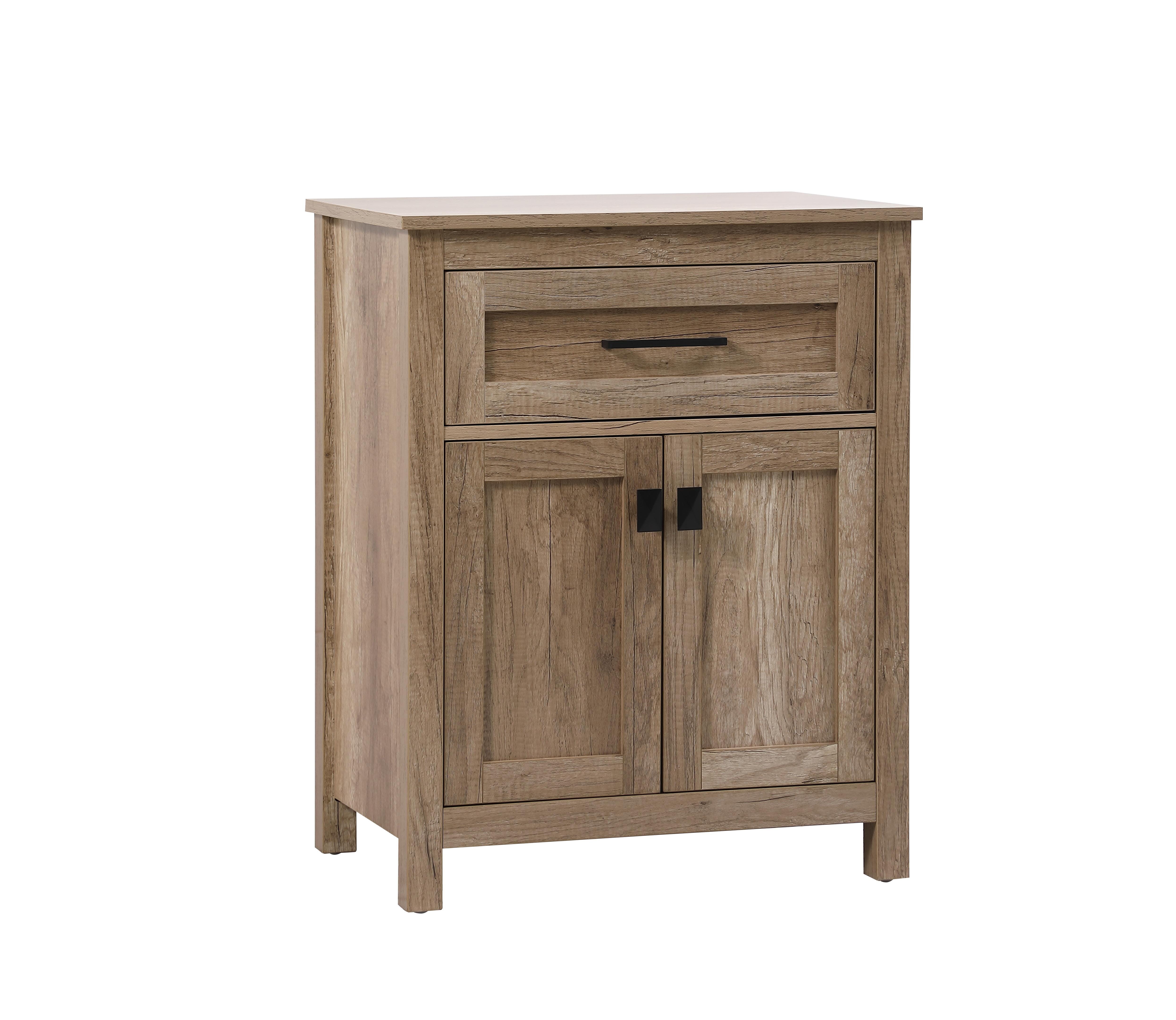 Specification Sheet
Dimensions
Length: 24"
Width: 16"
Height: 30"
Table Top Width: 24"
Specifications
Assembly Required: NO
Distressed Finish: NO
Finish (Color): Natural Oak
Cabinet Material: MDF
Hardware Finish: Black
Harware Material: Zinc Alloy
Product Shape: Rectangle
Product Type: Bathroom Storage Cabinet
Product Warranty: 1 year limited
Weight: 48
Wire Included: No
Wood Type: MDF
Shipment type: Oversized Ground
US Shipping Cost: $116.00
Drawers
Drawers Included: YES
Number of Drawers: 1
False Drawers: NO
Drawer Width: 19.92
Drawer Depth: 14.37
Drawer Height: 6.61
Drawer Handle Designs: Bar pull
Shelves
Number of Shelves: 0
Cabinets
Number of Cabinets: 1
Cabinet Interior Width: 21.02
Cabinet Interior Depth: 13.98
Cabinet Interior Height: 15.91 - alternate view