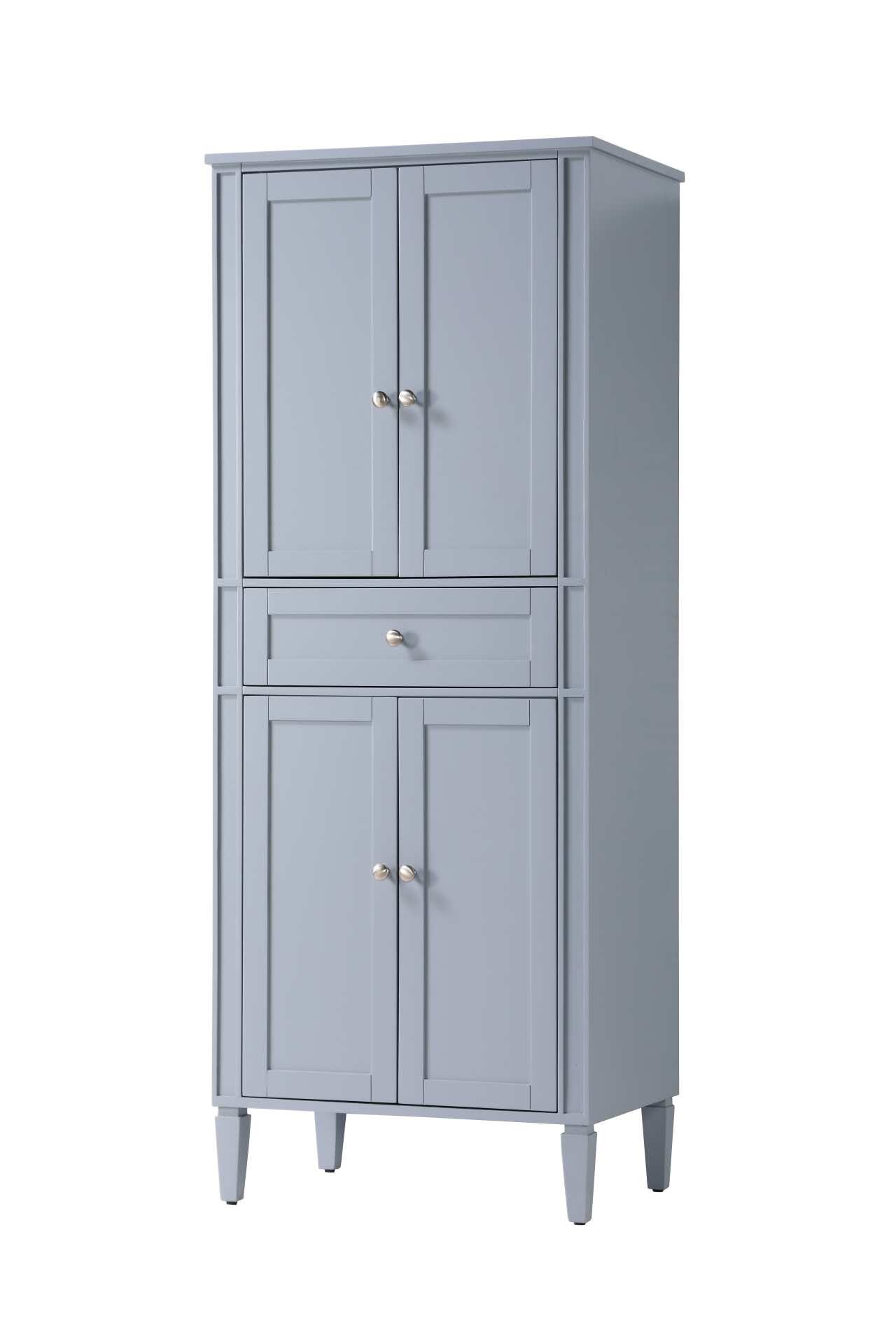 Specification Sheet
Dimensions
Length: 28"
Width: 20"
Height: 72"
Table Top Width: 28"
Specifications
Assembly Required: Yes, KD legs
Distressed Finish: NO
Finish (Color): Grey
Cabinet Material: Solid Wood and MDF
Hardware Finish: Brushed nickel
Harware Material: Aluminum alloy
Product Shape: Rectangle
Product Type: Bathroom Storage Cabinet
Product Warranty: 1 year limited
186
Wire Included: No
Wood Type: Rubberwood
Shipment type: LTL
Drawers
Drawers Included: Yes
Number of Drawers: 1
False Drawers: NO
Drawer Width: 22.6
Drawer Depth: 14
Drawer Height: 6.6
Drawer Handle Designs: Knob
Shelves
Number of Shelves: 2
Shelf Width: 22.9
Cabinets
Number of Cabinets: 2
Cabinet Interior Width: 22.9
Cabinet Interior Depth: 19.6
Cabinet Interior Height: 27.4 - alternate view
