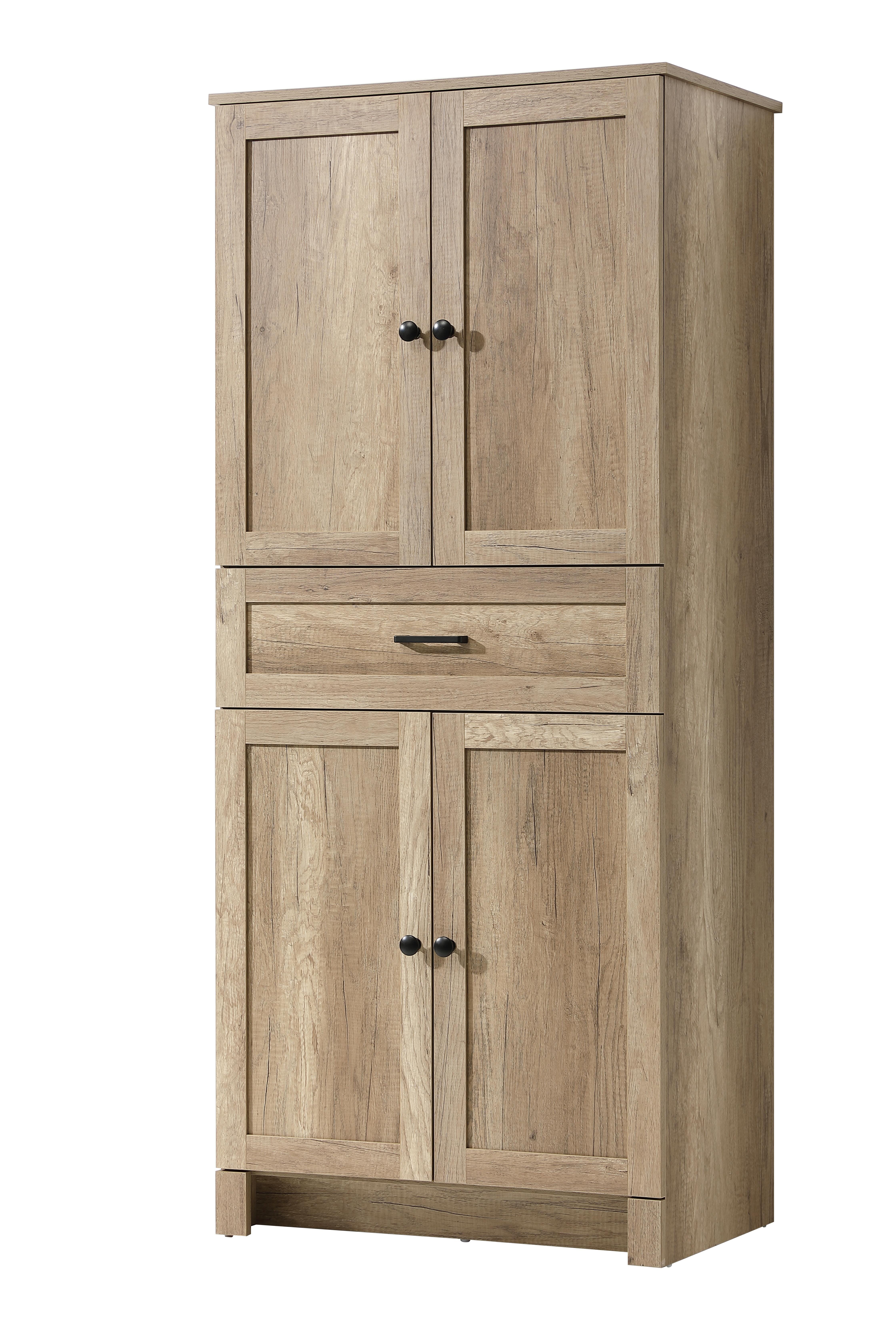 Specification Sheet
Dimensions
Length: 28"
Width: 18"
Height: 65"
Table Top Width: 28"
Specifications
Assembly Required: NO
Distressed Finish: NO
Finish (Color): Natural Oak
Cabinet Material: MDF
Hardware Finish: Black
Harware Material: Metal
Product Shape: Rectangle
Product Type: Bathroom Storage Cabinet
Product Warranty: 1 year limited
144
Wire Included: No
Shipment type: LTL
Drawers
Drawers Included: YES
Number of Drawers: 1
False Drawers: NO
Drawer Width: 27.17
Drawer Depth: 12.4
Drawer Height: 8.03
Drawer Handle Designs: Bar pull
Shelves
Number of Shelves: 2
Shelf Width: 25.91
Cabinets
Number of Cabinets: 2
Cabinet Interior Width: 25.91
Cabinet Interior Depth: 16.89
Cabinet Interior Height: 25.98 - alternate view