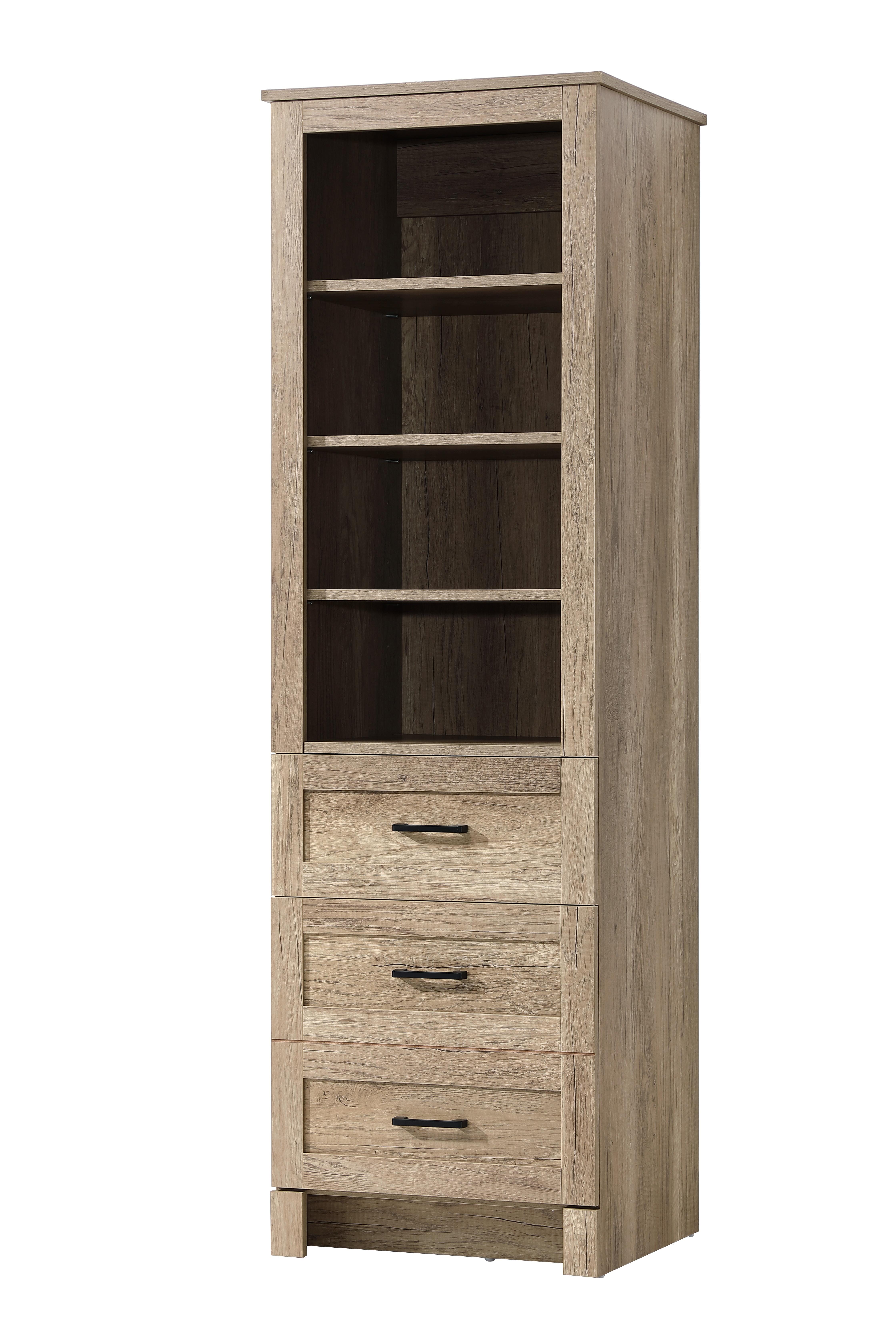 Specification Sheet
Dimensions
Length: 20"
Width: 18"
Height: 65"
Table Top Width: 20"
Specifications
Assembly Required: NO
Distressed Finish: NO
Finish (Color): Natural Oak
Cabinet Material: MDF
Hardware Finish: Black
Harware Material: Metal
Product Shape: Rectangle
Product Type: Bathroom Storage Cabinet
Product Warranty: 1 year limited
121
Wire Included: No
Shipment type: LTL
Drawers
Drawers Included: YES
Number of Drawers: 2
False Drawers: NO
Drawer Width: 19.21
Drawer Depth: 12.4
Drawer Height: DW1:8.03
DW2:16.14
Drawer Handle Designs: Bar pull
Shelves
Number of Shelves: 3
Shelf Width: 17.95
Cabinets
Number of Cabinets: 1
Cabinet Interior Width: 17.95
Cabinet Interior Depth: 16.89
Cabinet Interior Height: 35.65 - alternate view
