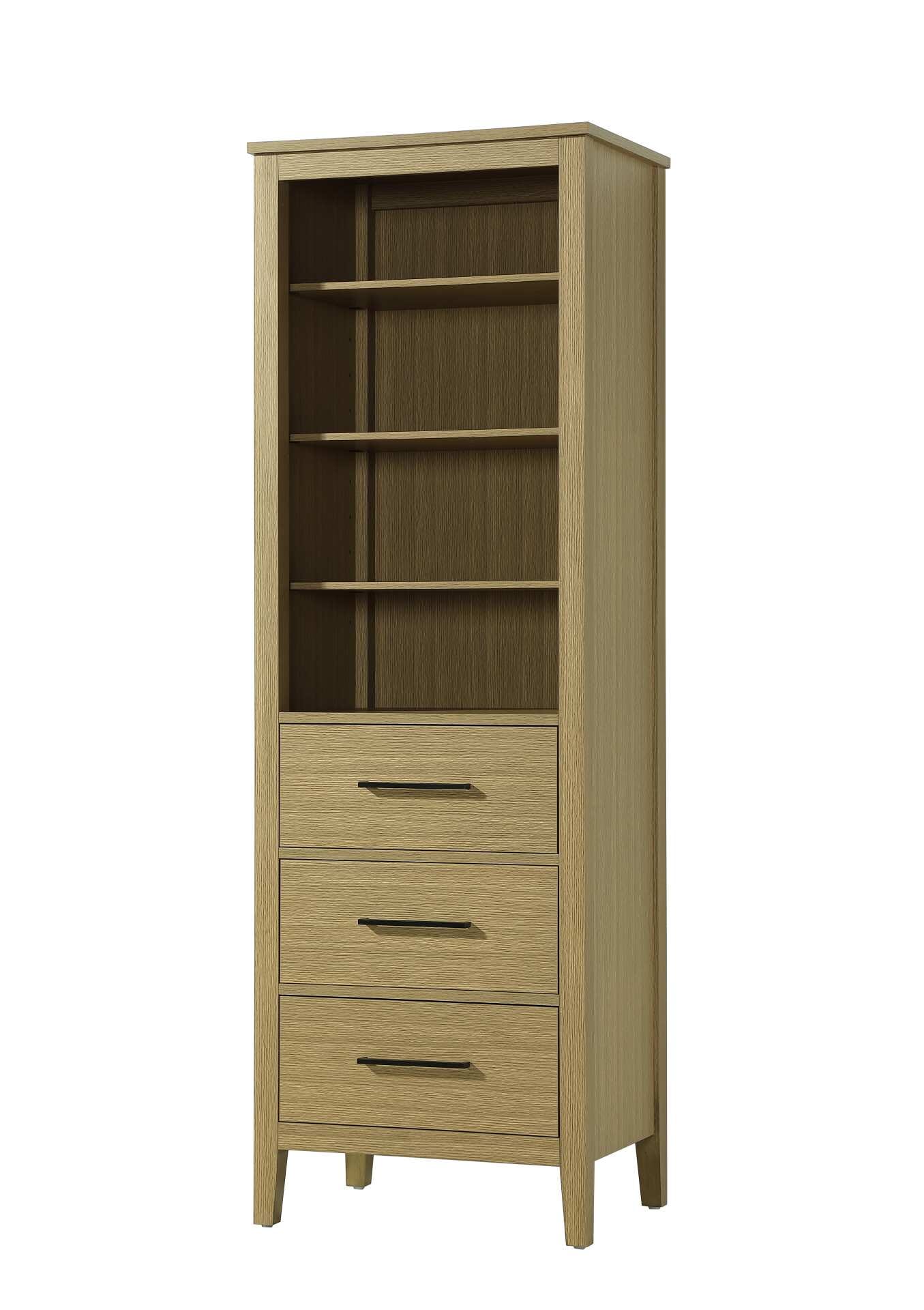 Dimensions
Length: 24"
Width: 18"
Height: 72"
Extension:
Depth:
Table Top Width: 24"
Specifications
Assembly Required: NO
Distressed Finish: NO
Finish (Color): Honey Brown
Cabinet Material: MDF and Solid wood
Hardware Finish: Black
Harware Material: Aluminum alloy
Product Shape: Rectangle
Product Type: Bathroom Storage Cabinet
Product Warranty: 1 year limited
150
Wire Included: No
Wood Type: rubberwood
Shipment type: LTL
Drawers
Drawers Included: YES
Number of Drawers: 3
False Drawers: NO
Drawer Width: 19.375
Drawer Depth: 15.125
Drawer Height: 8.375
Drawer Handle Designs: Bar pull
Shelves
Number of Shelves: 3
Shelf Width: 21.25
Cabinets
Number of Cabinets: 0
Cabinet Interior Width:
Cabinet Interior Depth:
Cabinet Interior Height: - alternate view