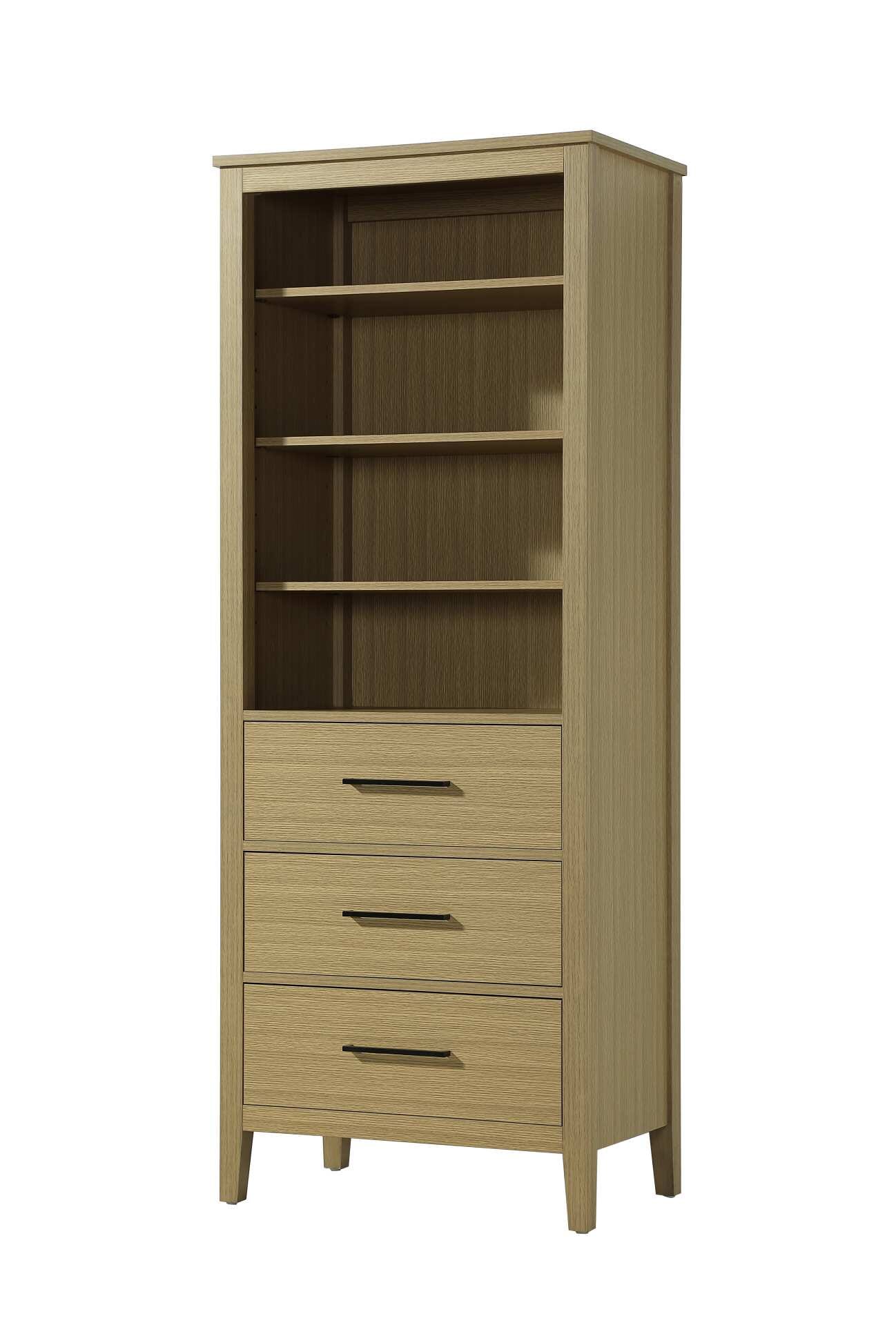 Dimensions
Length: 28"
Width: 18"
Height: 72"
Extension:
Depth:
Table Top Width: 28"
Specifications
Assembly Required: NO
Distressed Finish: NO
Finish (Color): Honey Brown
Cabinet Material: MDF and Solid wood
Hardware Finish: Black
Harware Material: Aluminum alloy
Product Shape: Rectangle
Product Type: Bathroom Storage Cabinet
Product Warranty: 1 year limited
161
Wire Included: No
Wood Type: rubberwood
Shipment type: LTL
Drawers
Drawers Included: YES
Number of Drawers: 3
False Drawers: NO
Drawer Width: 23.375
Drawer Depth: 15.125
Drawer Height: 8.375
Drawer Handle Designs: Bar pull
Shelves
Number of Shelves: 3
Shelf Width: 25.25
Cabinets
Number of Cabinets: 0
Cabinet Interior Width:
Cabinet Interior Depth:
Cabinet Interior Height: - alternate view