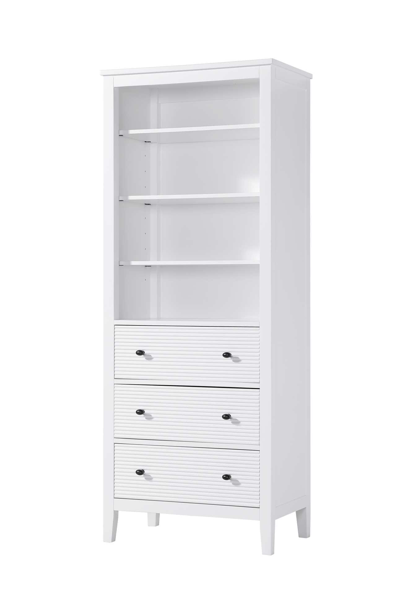 Dimensions
Length: 28"
Width: 18"
Height: 72"
Extension:
Depth:
Table Top Width: 28"
Specifications
Assembly Required: NO
Distressed Finish: NO
Finish (Color): White
Cabinet Material: MDF and Solid wood
Hardware Finish: Black
Harware Material: Aluminum alloy
Product Shape: Rectangle
Product Type: Bathroom Storage Cabinet
Product Warranty: 1 year limited
161
Wire Included: No
Wood Type: rubberwood
Shipment type: LTL
Drawers
Drawers Included: YES
Number of Drawers: 3
False Drawers: NO
Drawer Width: 23.25
Drawer Depth: 15.125
Drawer Height: 8.375
Drawer Handle Designs: knob
Shelves
Number of Shelves: 3
Shelf Width: 25.25
Cabinets
Number of Cabinets: 0
Cabinet Interior Width:
Cabinet Interior Depth:
Cabinet Interior Height: - alternate view