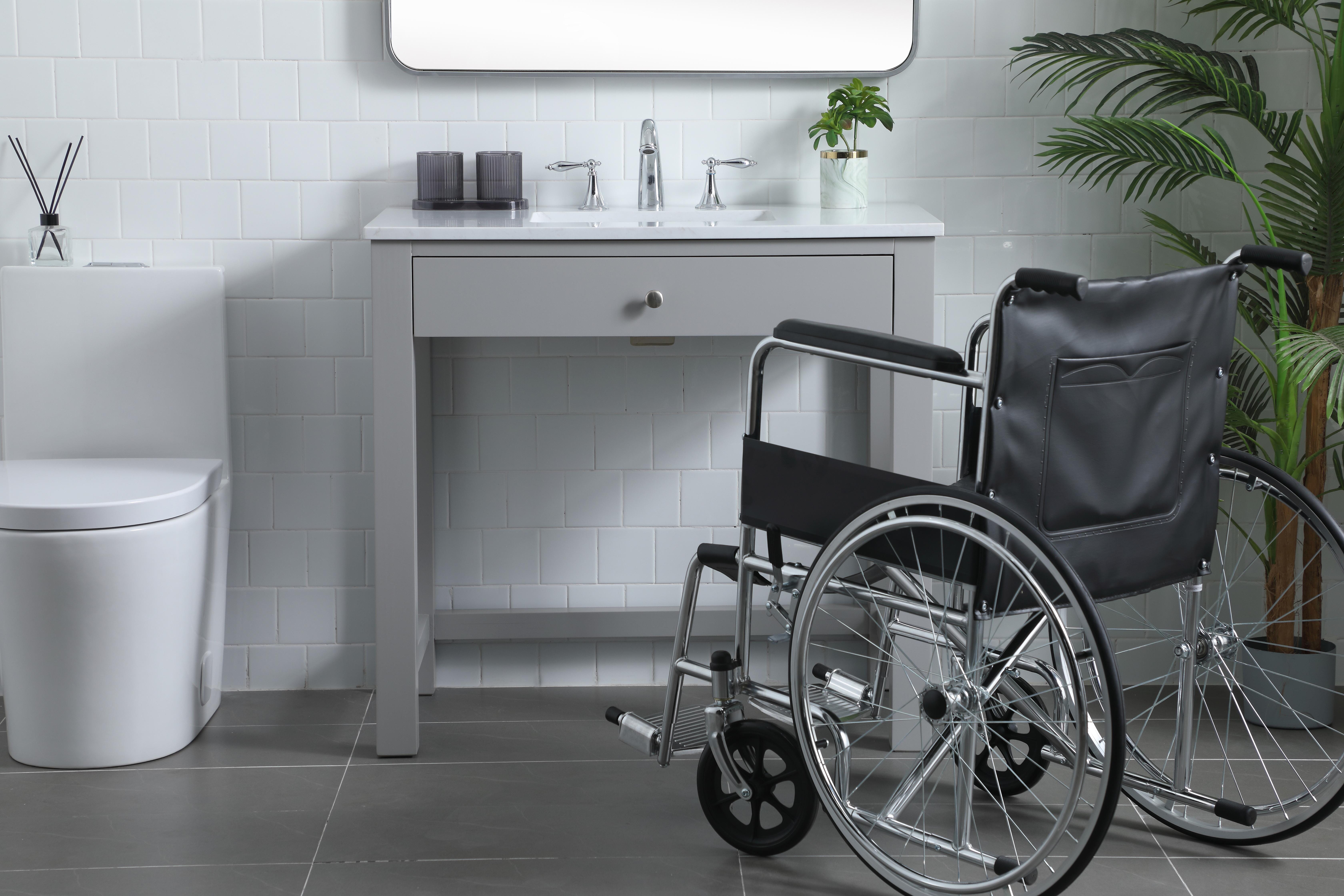 Dimensions
Length: 36"
Width: 21.5"
Height: 34"
Counter Top Length: 36"
Counter Top Width: 21.5"
Counter Top Height: 0.7"
Sink Width: 15.8"
Sink Depth: 10.9"
Sink Height: 7.875"
Sink Drain Hole Size: 1.77"
Faucet Hole Spacing: 8 inch"
Specifications
Assembly Required: KD legs
Counter Top Edge Style: Straight
Counter Top Finish: Calacatta white
Distressed Finish: NO
Drain Assembly Included: NO
Faucet Included: NO
Finish (Color): Grey
Vanity Material: Solid Wood and MDF
Hardware Finish: Brushed nickel
Harware Material: Aluminium alloy
Number of Faucet Holes: 3
Number of Sinks: 1
Product Shape: Rectangle
Product Type: Bathroom Vanities
Product Warranty: 1 year limited
Sink Mounting Type: Undermount
Vanity Backsplash: NO
Vanity Mounting Type: Free-Standing
Weight: 102
Wire Included: No
Wood Type: Rubberwood
Shipment type: Oversized Ground
US Shipping Cost: $123.00
Drawers
Drawers Included: Yes
Number of Drawers: 1
False Drawers: NO
Drawer Width: 30.3
Drawer Depth: 14
Drawer Height: 5.2
Drawer Handle Designs: Knob
Shelves
Number of Shelves: 0 - alternate view
