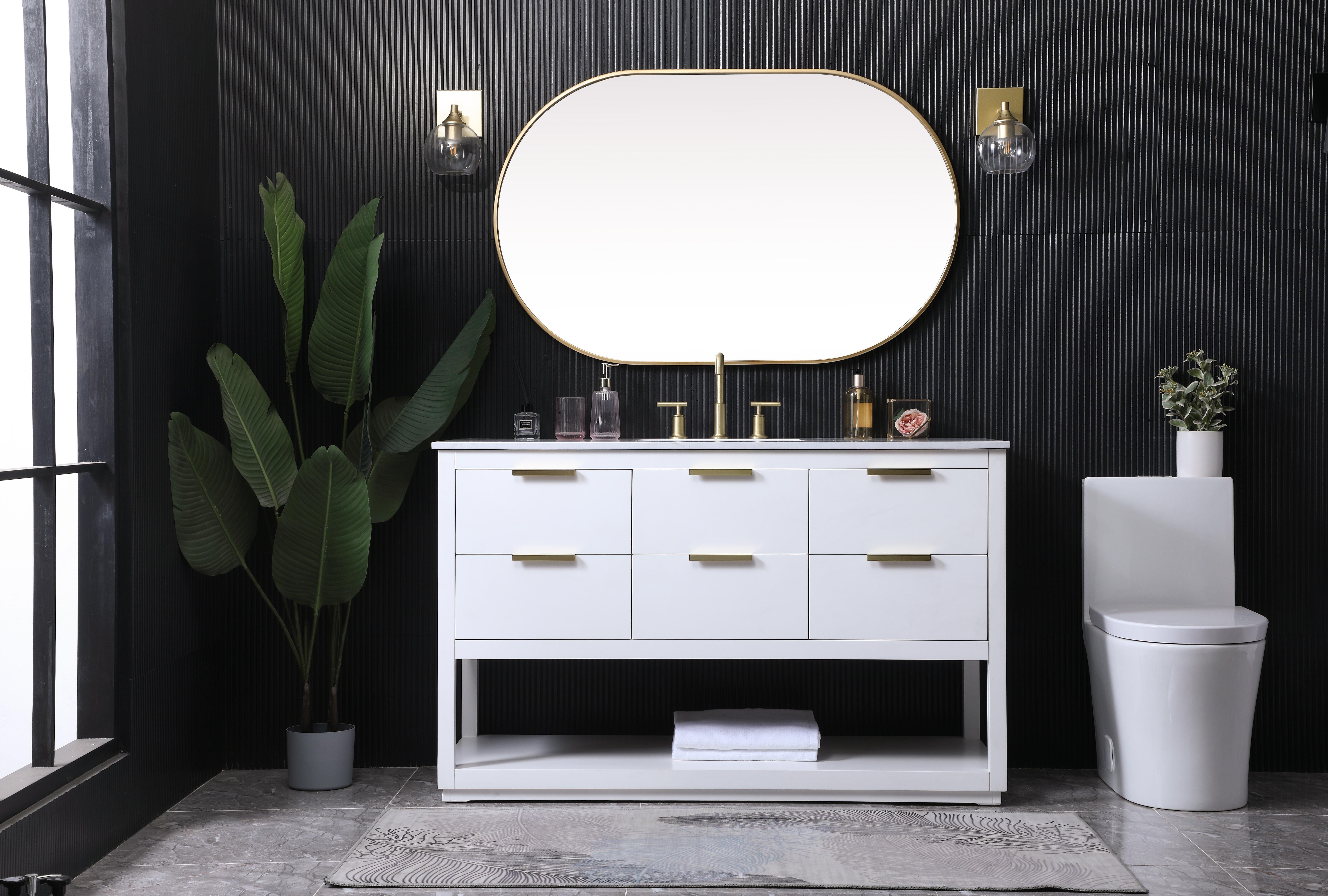 Larkin 54" Single Bathroom Vanity in White - Image 5