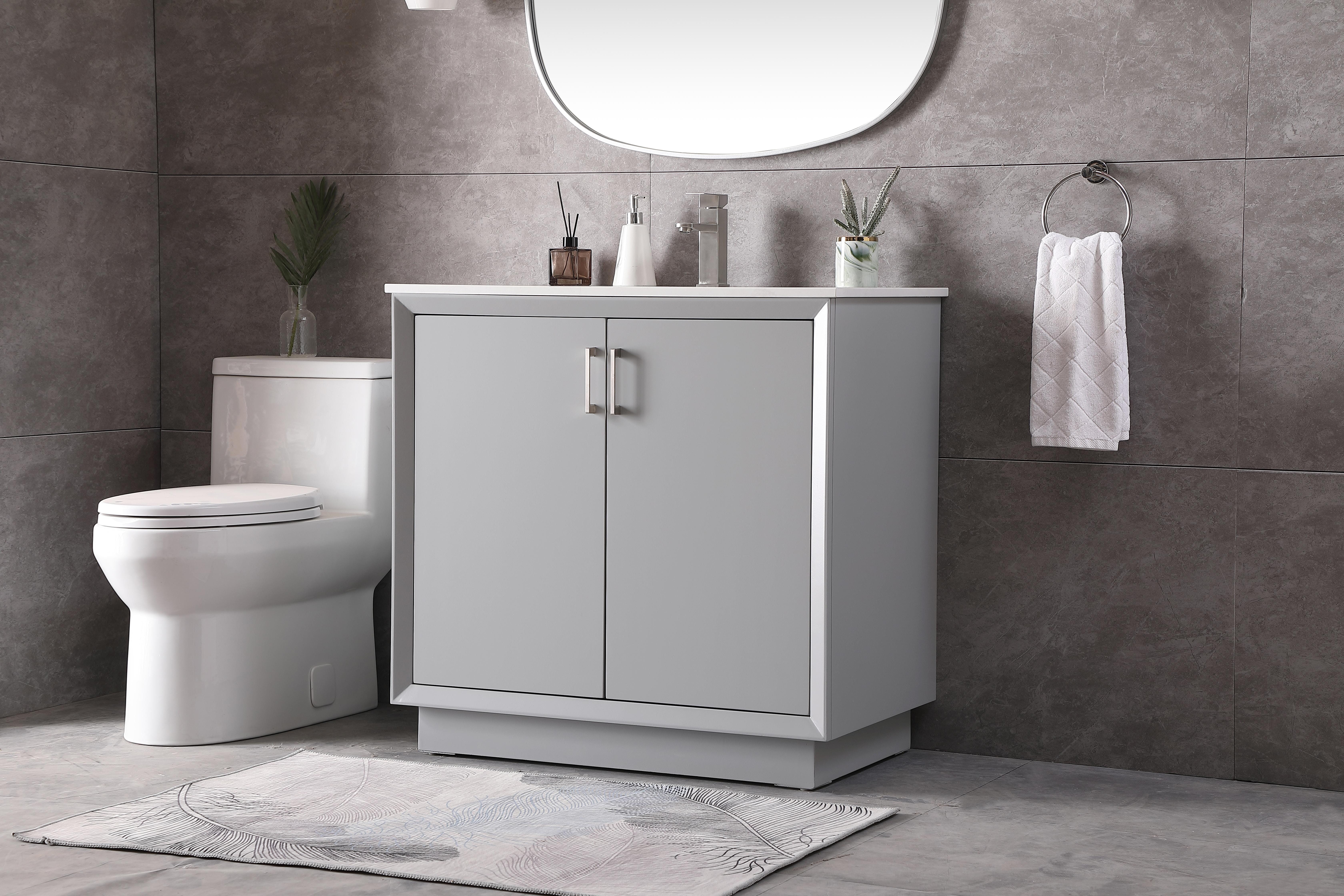 Hayes 36" Single Bathroom Vanity in Grey - Image 3