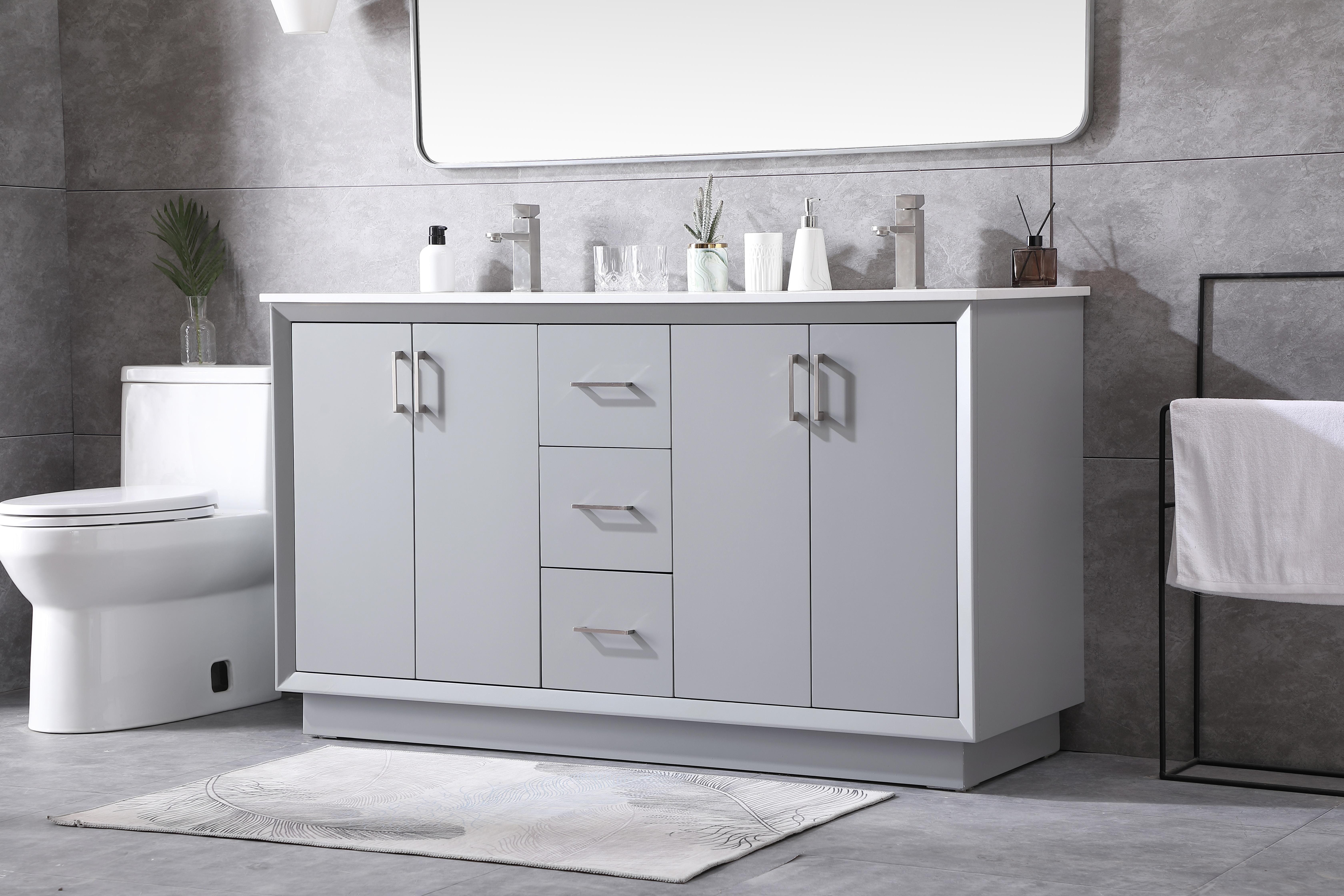 Hayes 60" Double Bathroom Vanity in Grey - Image 3