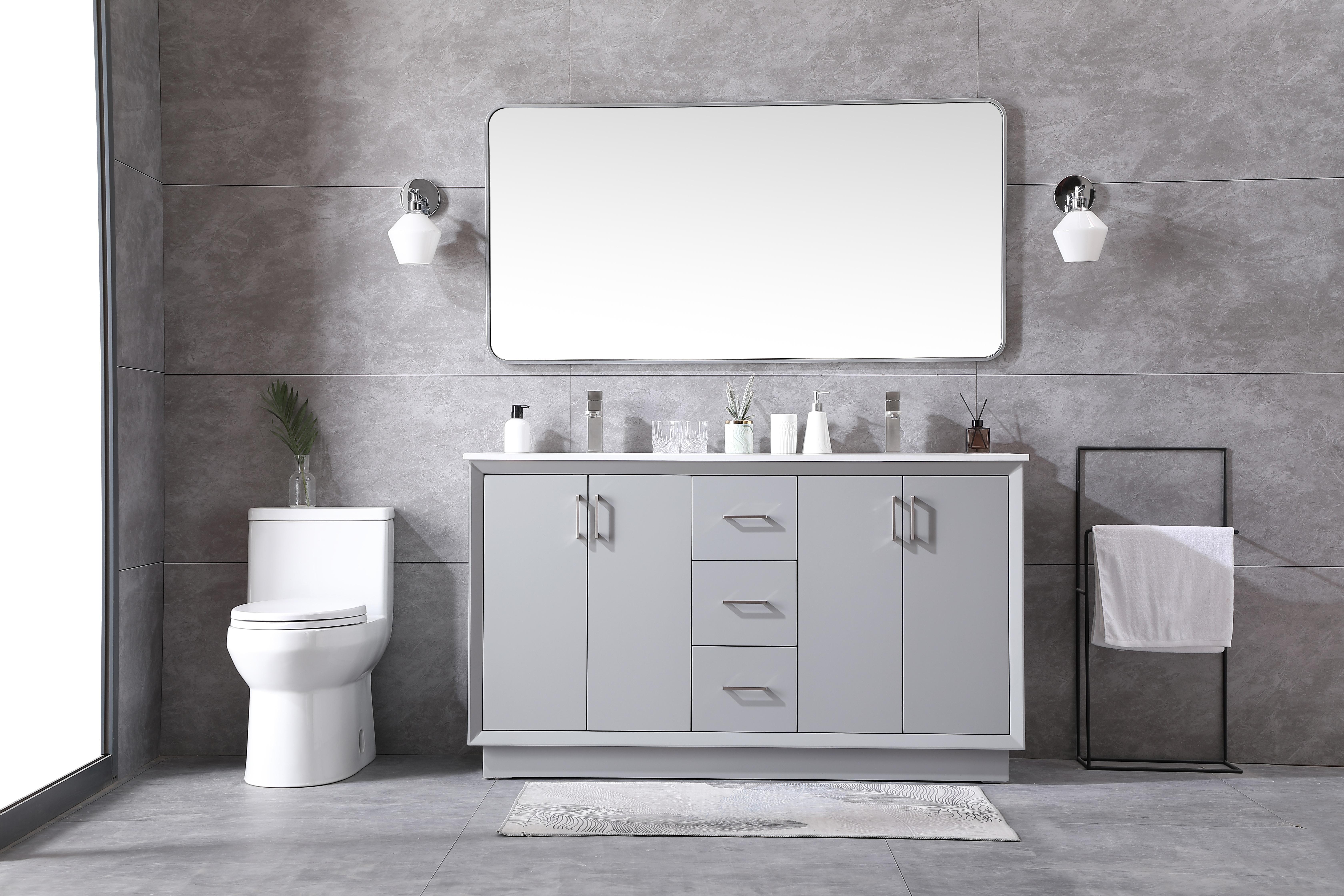 Hayes 60" Double Bathroom Vanity in Grey - Image 5