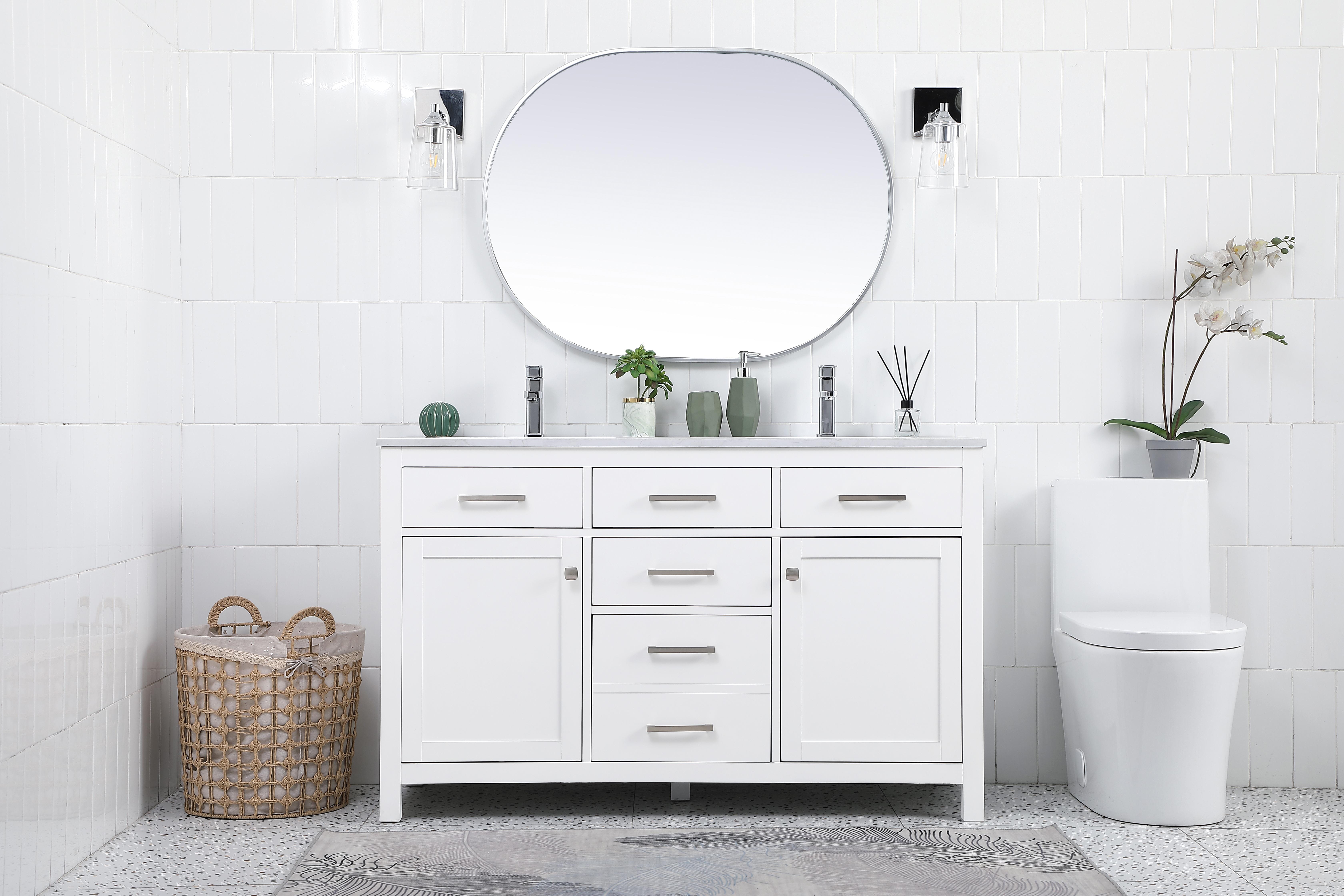Lewis 54" Double Bathroom Vanity in White - Image 5