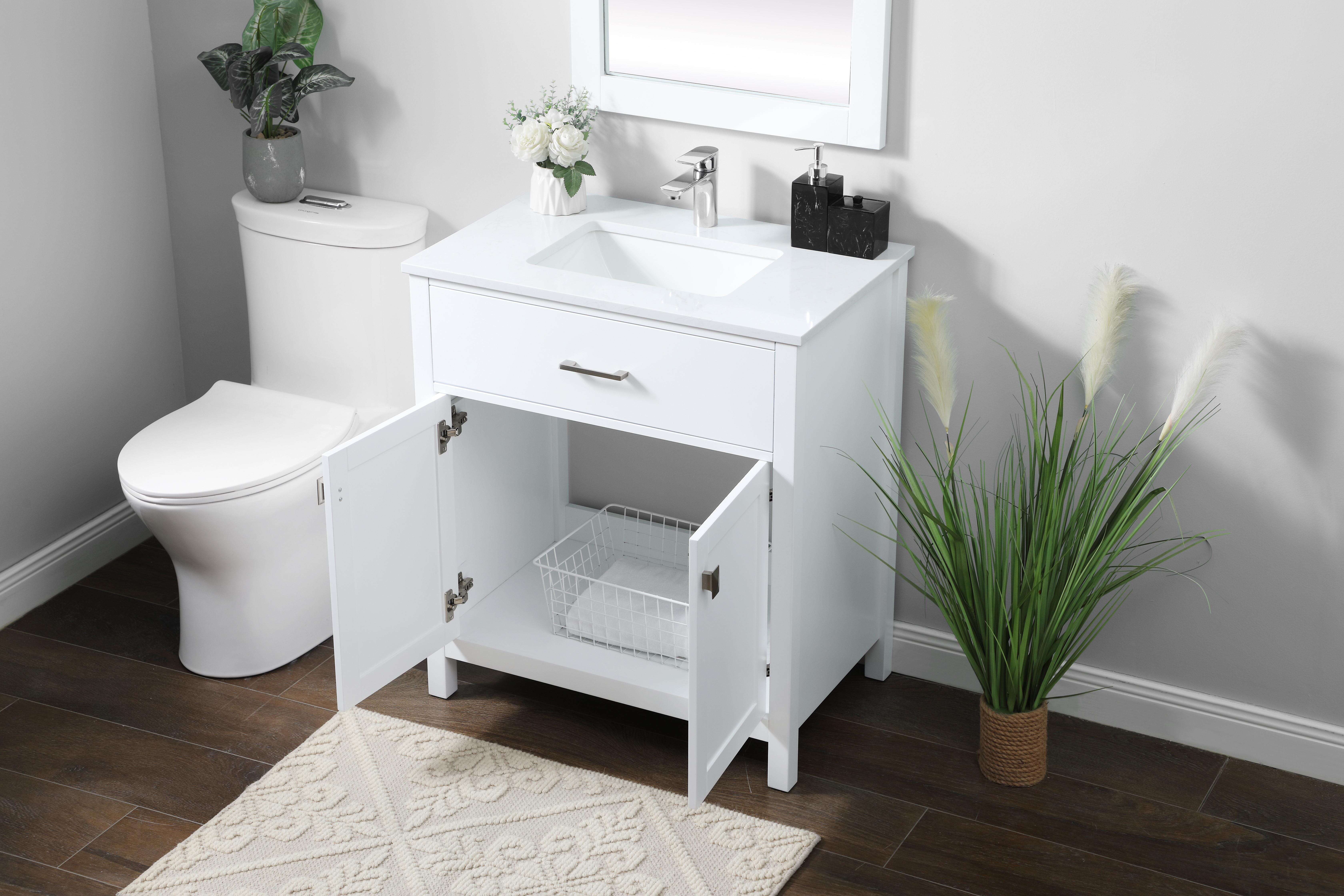 Harrison 30" Single Bathroom Vanity in White - Image 4