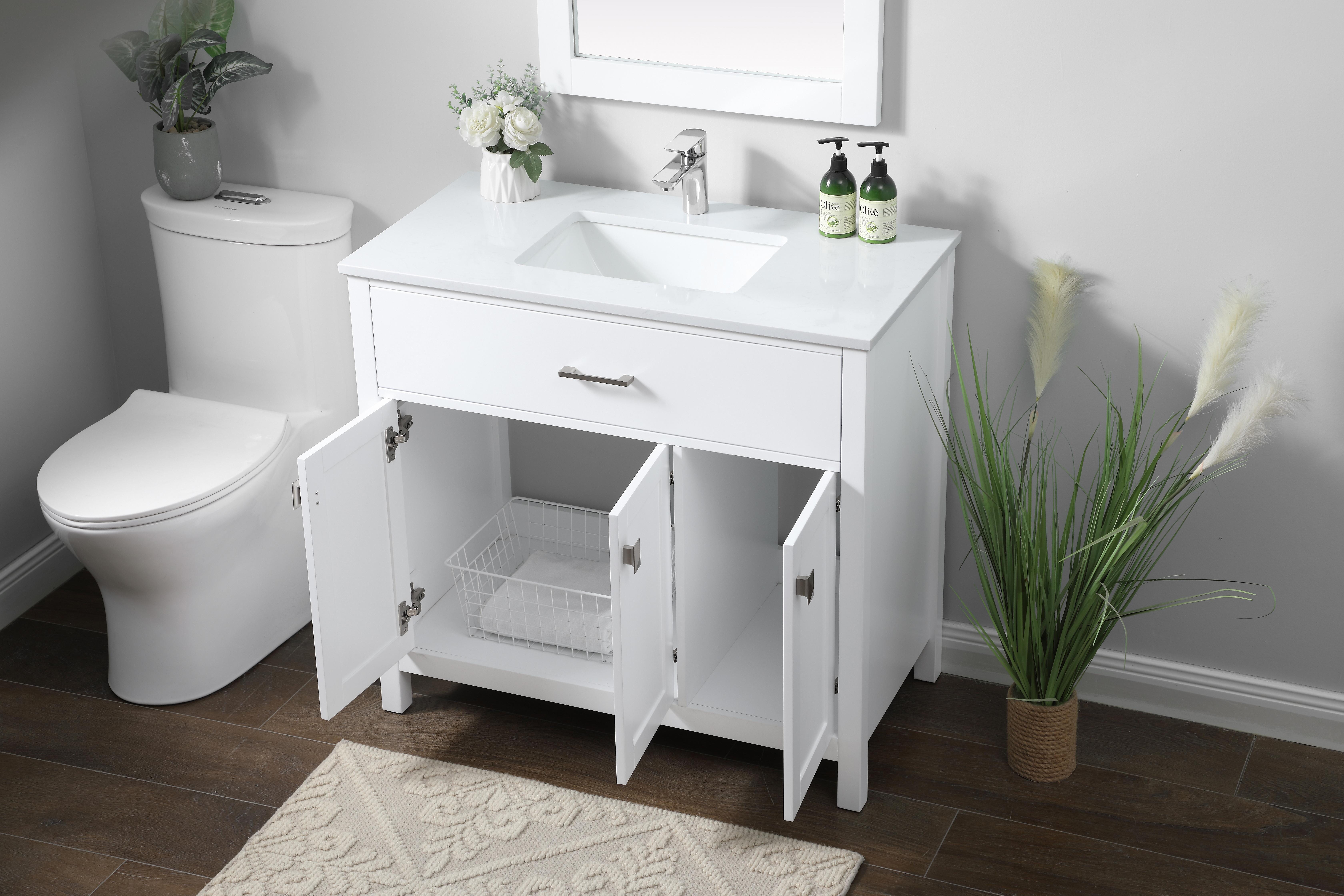 Harrison 36" Single Bathroom Vanity in White - Image 4